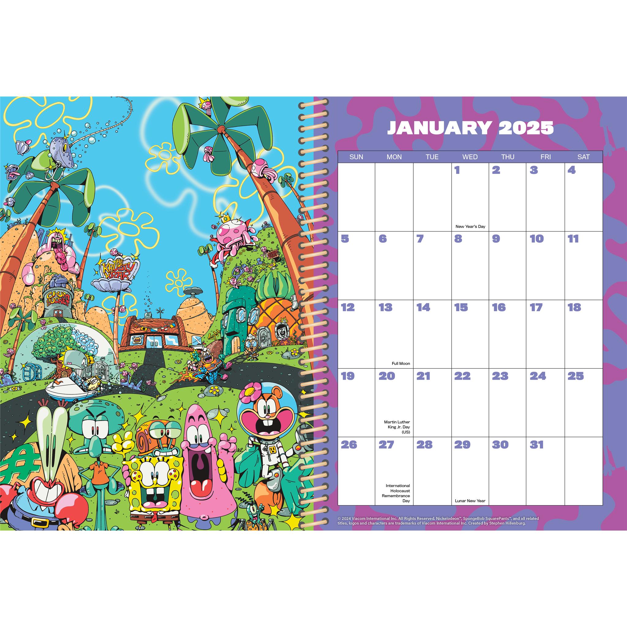 Spongebob Squarepants Planner 2025 Calendar - Online Exclusive