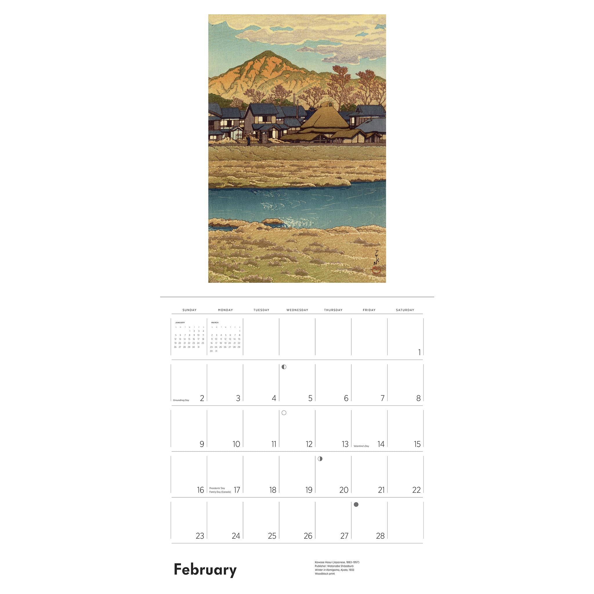 Kawase Hasui Wall 2025 Calendar