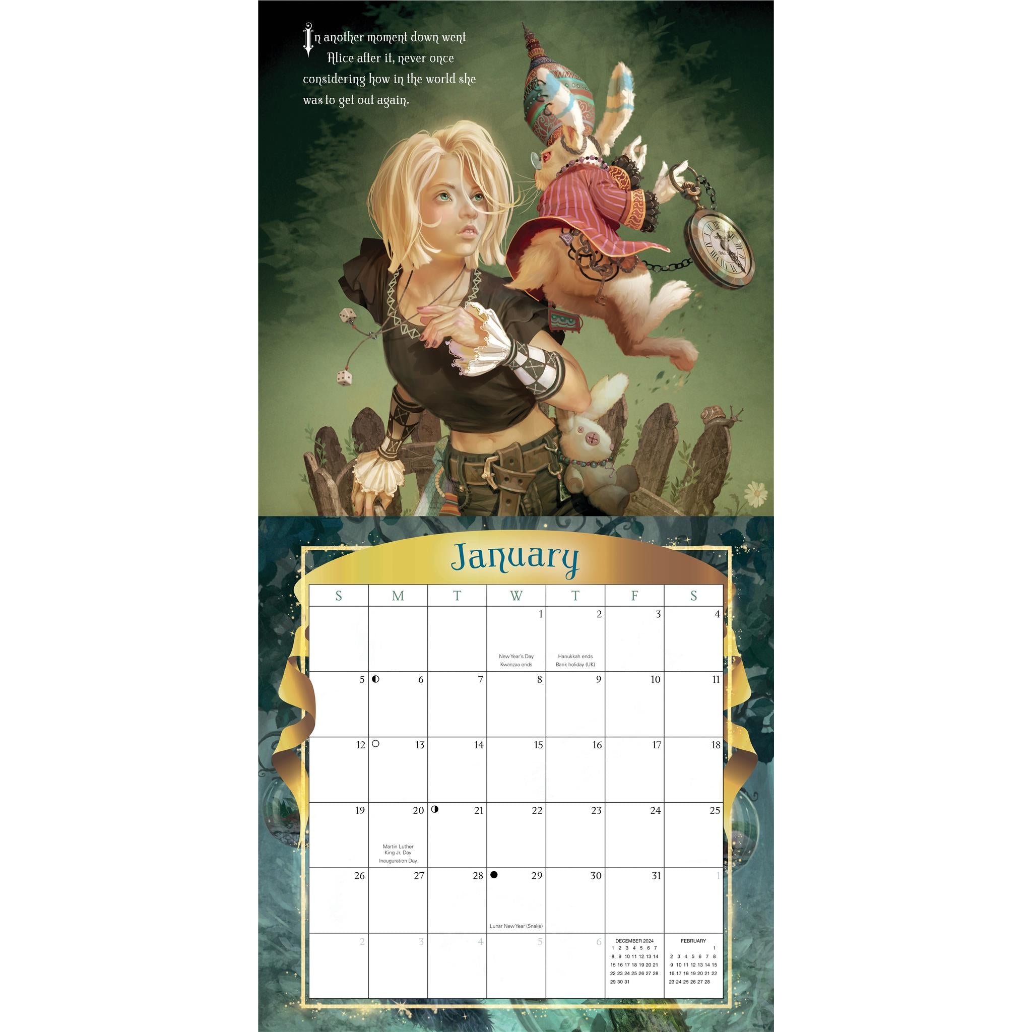 Alice In Wonderland Wall 2025 Calendar - Online Exclusive