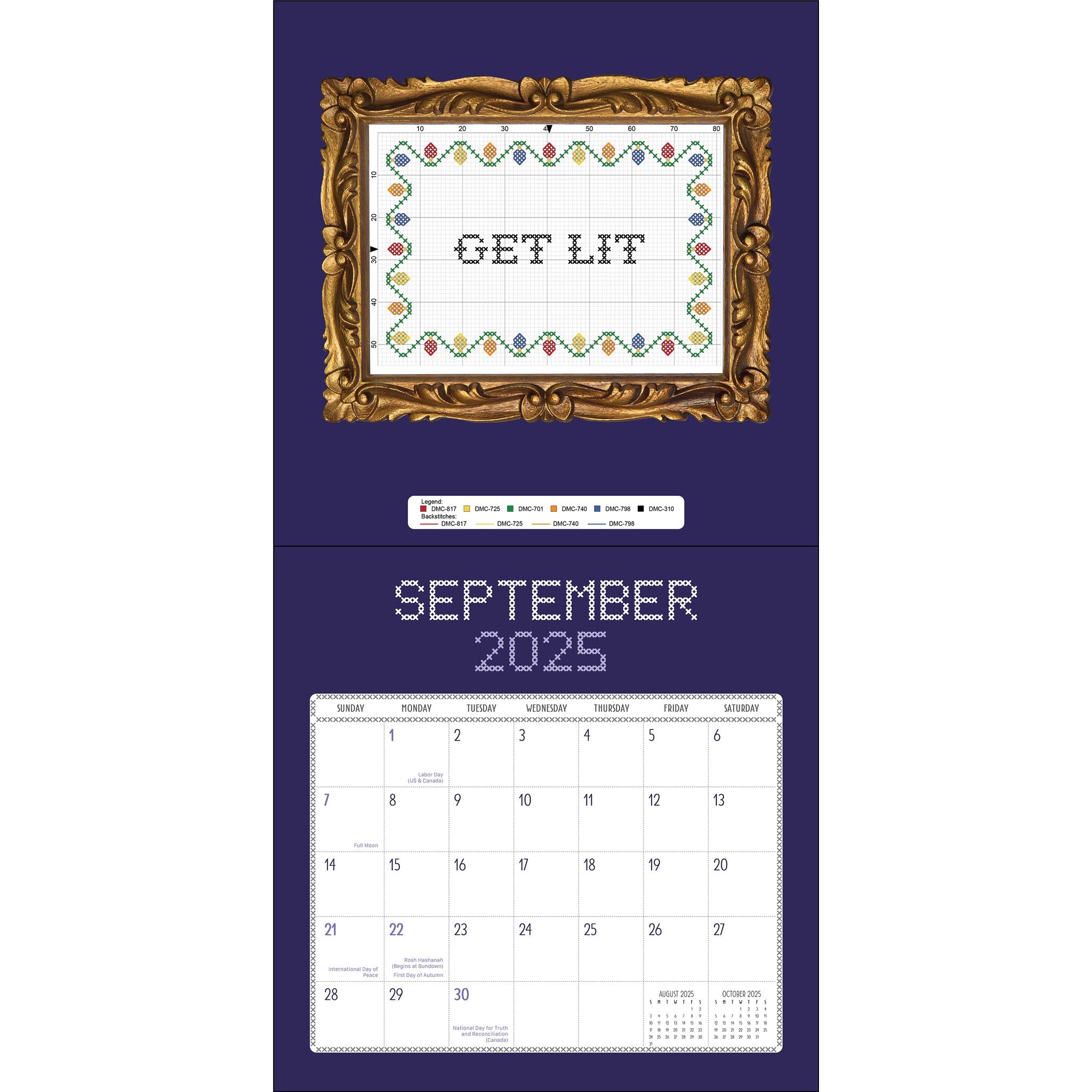 Subversive Cross Stitch Wall 2025 Calendar - Online Exclusive