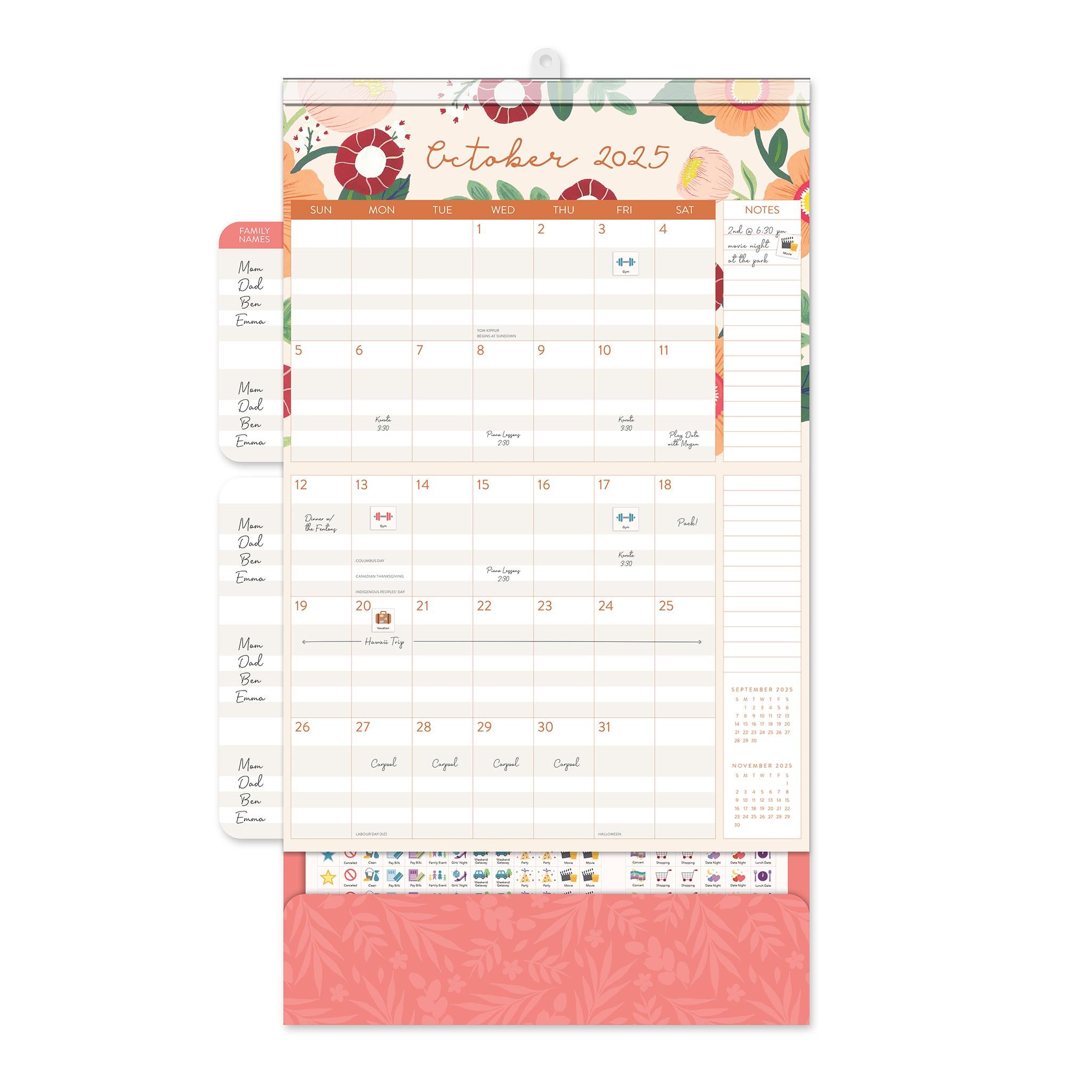 Bella Flora Do It All Wall 2025 Calendar