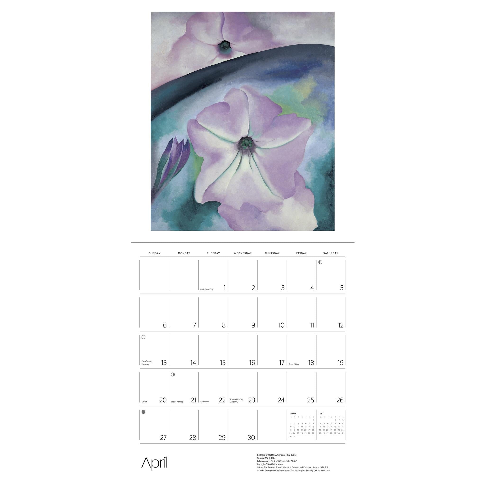 Georgia Okeeffe Wall 2025 Calendar