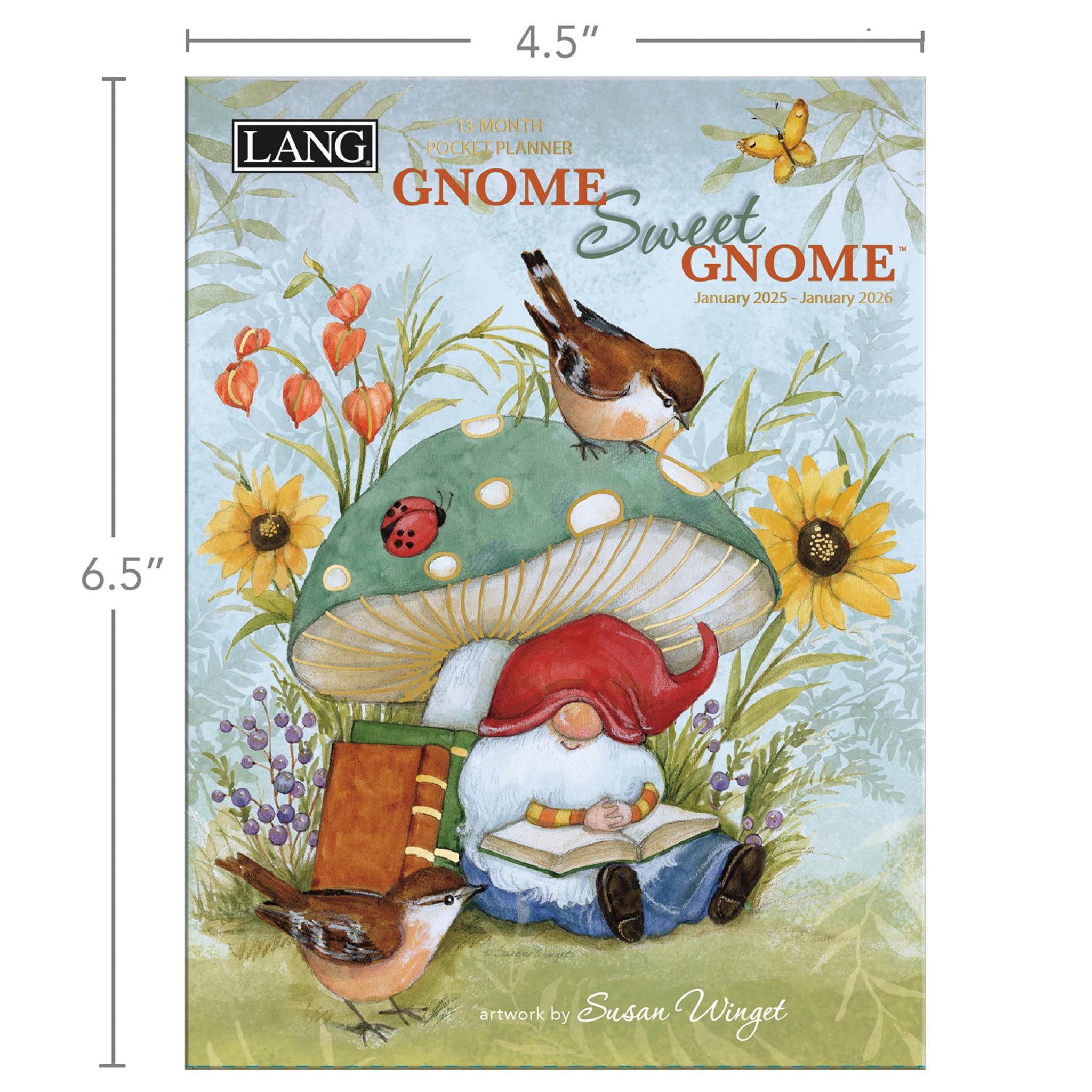 Gnome Sweet Gnome Monthly Pocket Planner 2025 Calendar