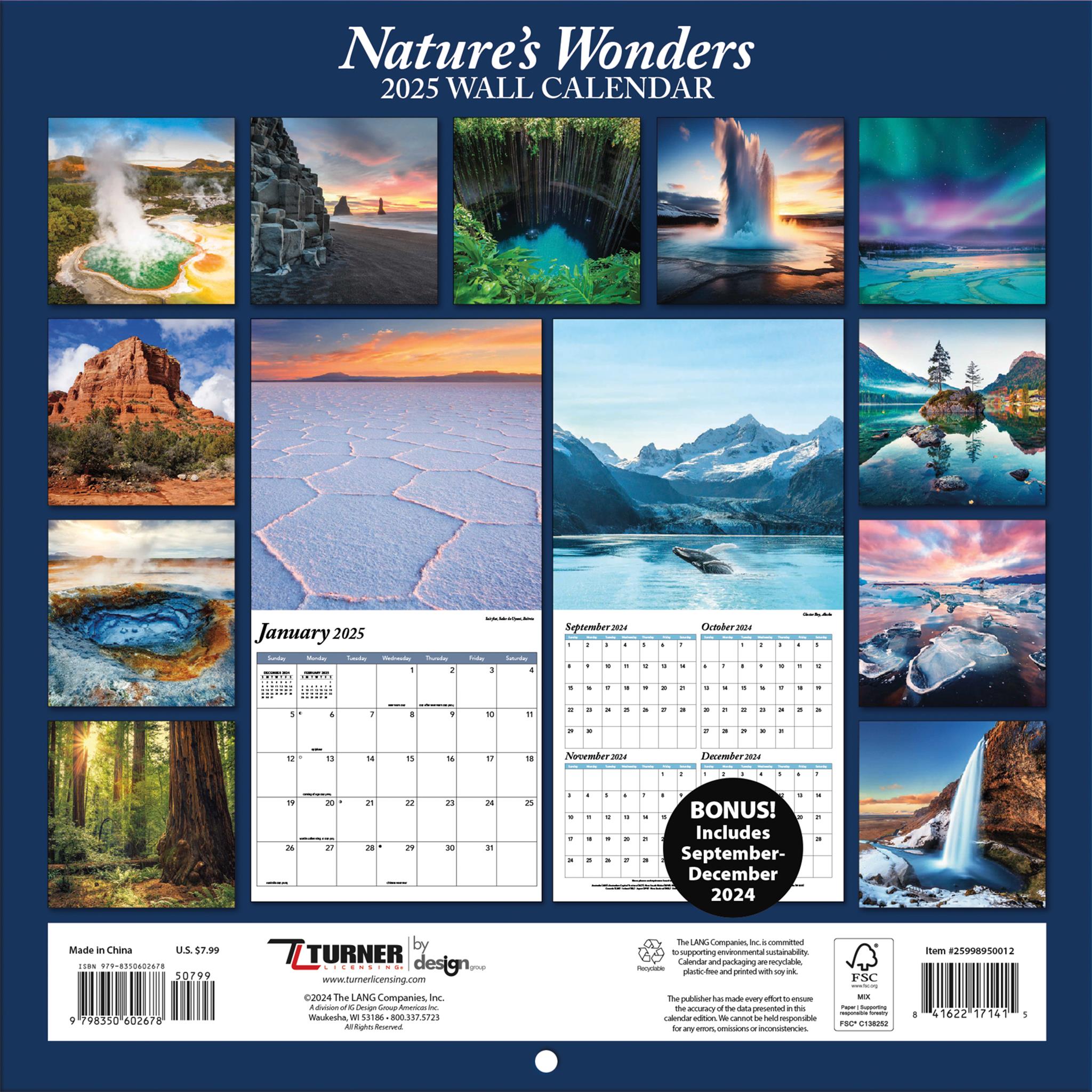 Natures Wonders Mini 2025 Calendar