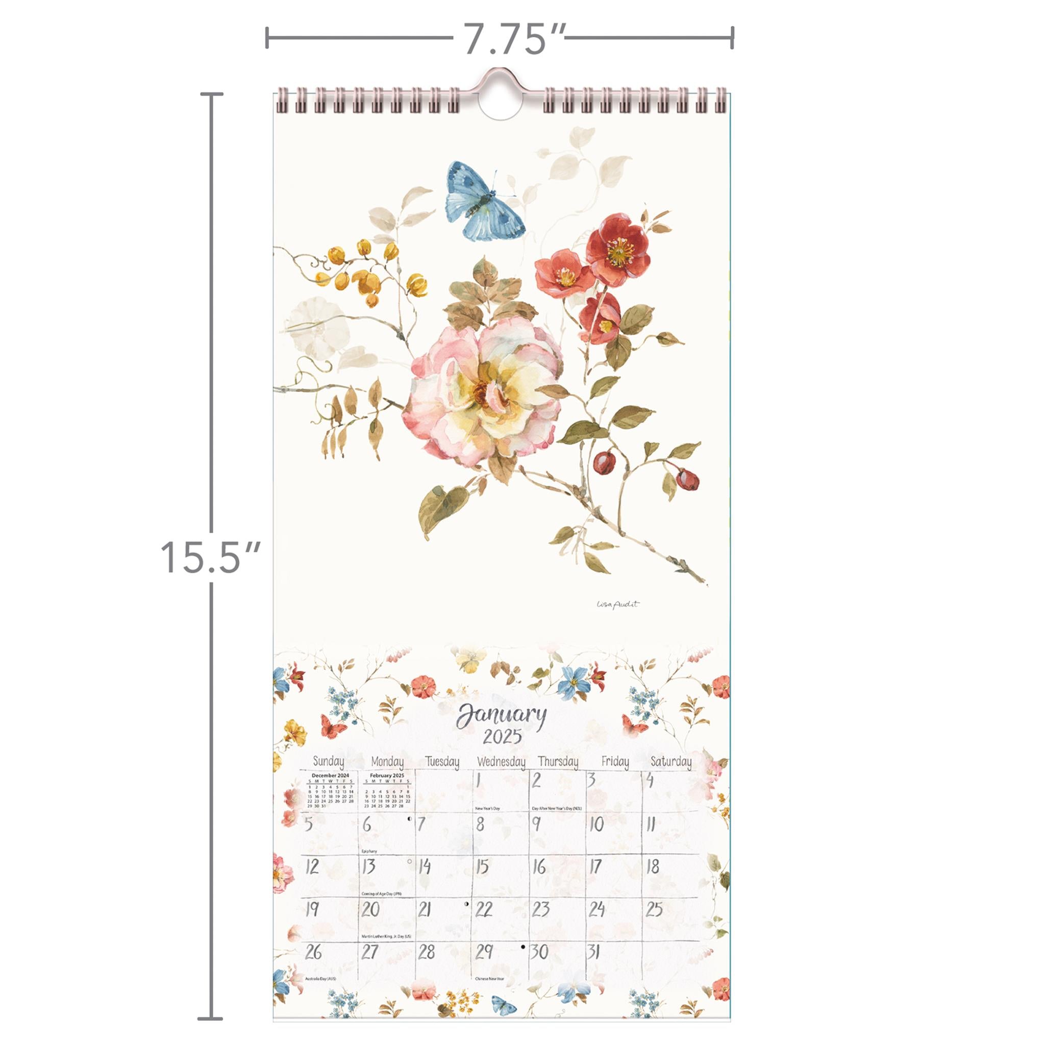 Watercolor Seasons Slim 2025 Calendar product image | Calendar Club Canada