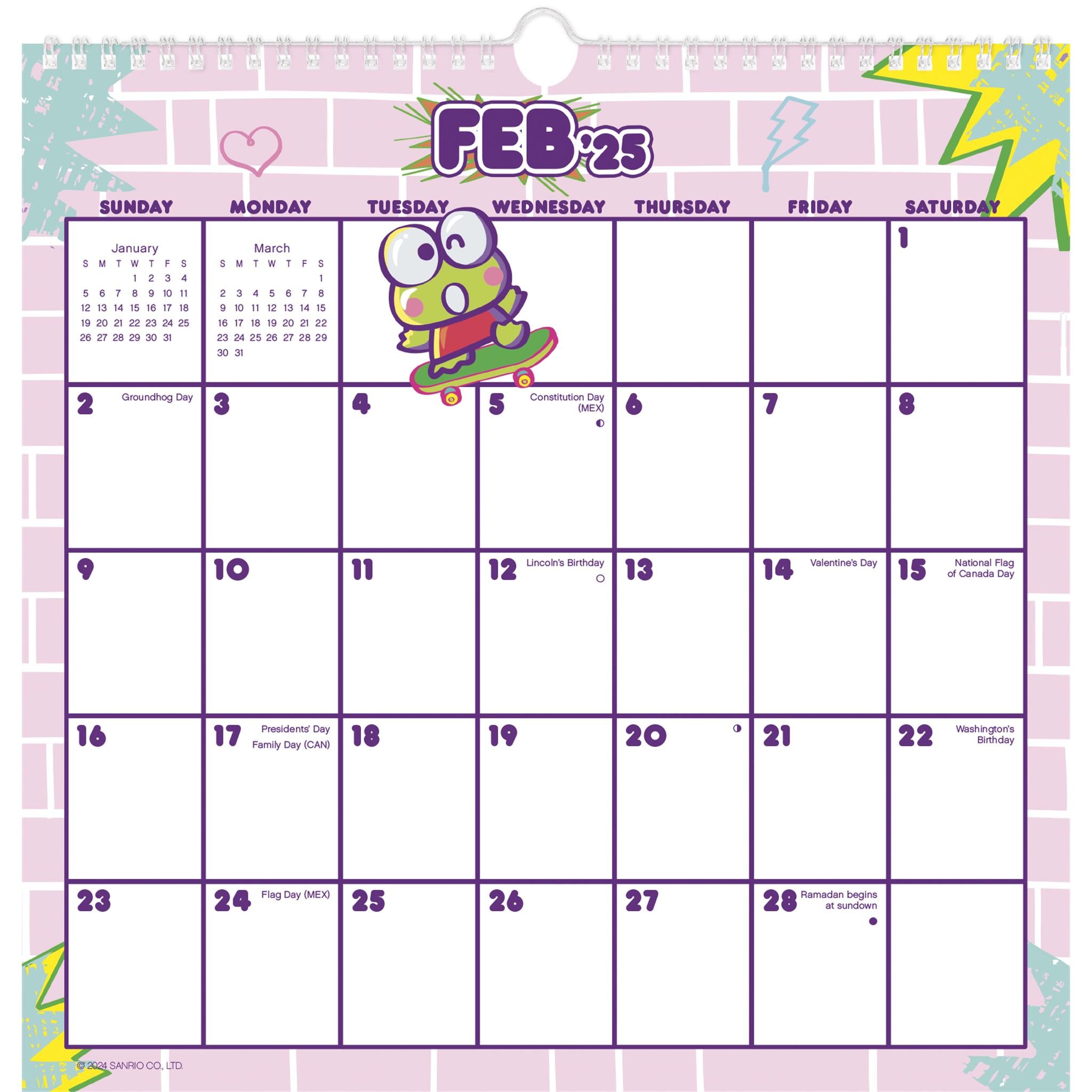 Hello Kitty And Friends Spiral Wall 2025 Calendar - Online Exclusive