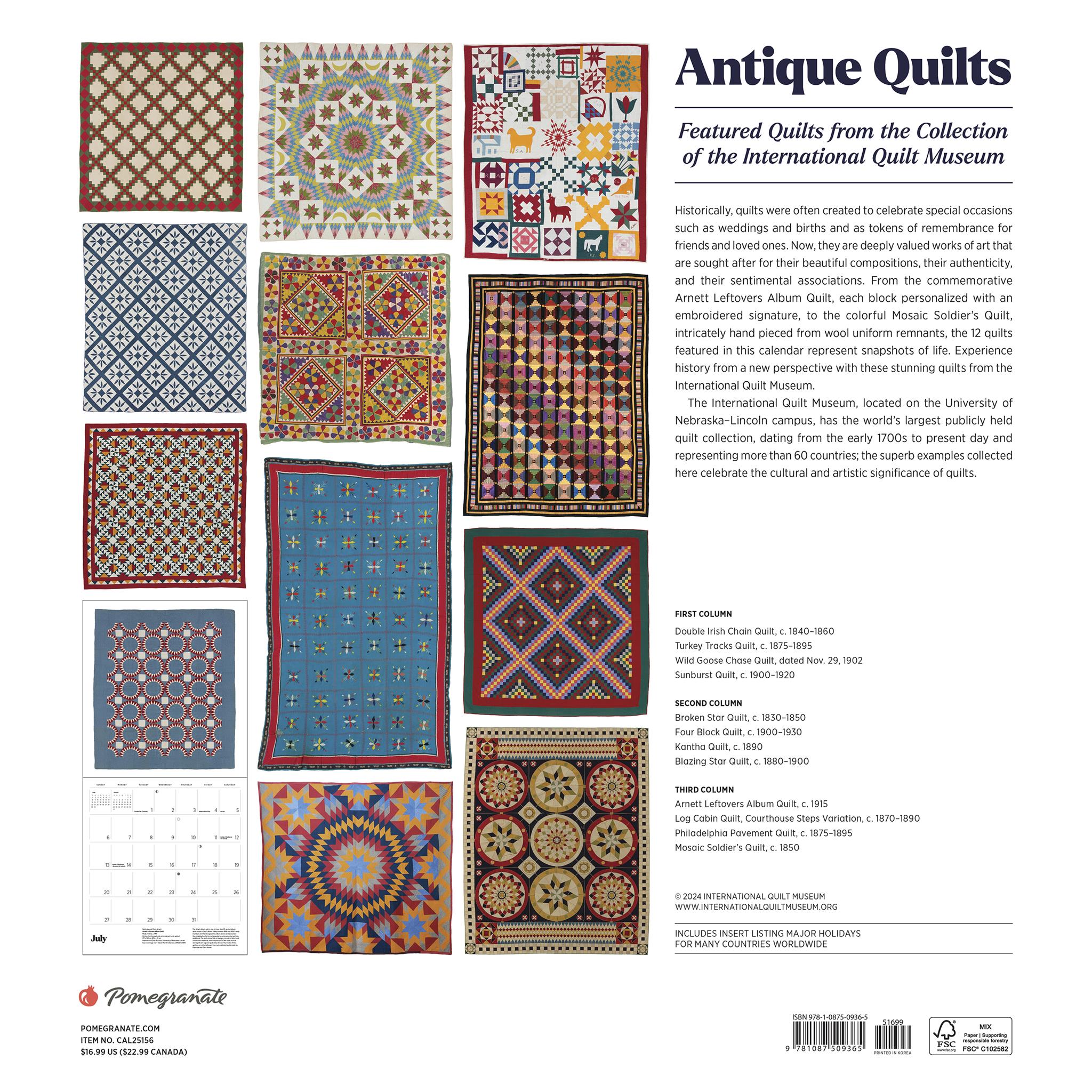 Antique Quilts Wall 2025 Calendar - Online Exclusive