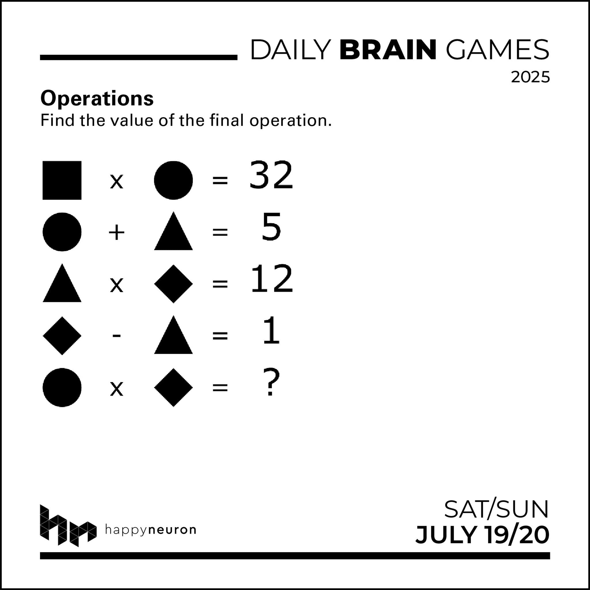 Daily Brain Games Box 2025 Calendar - Online Exclusive