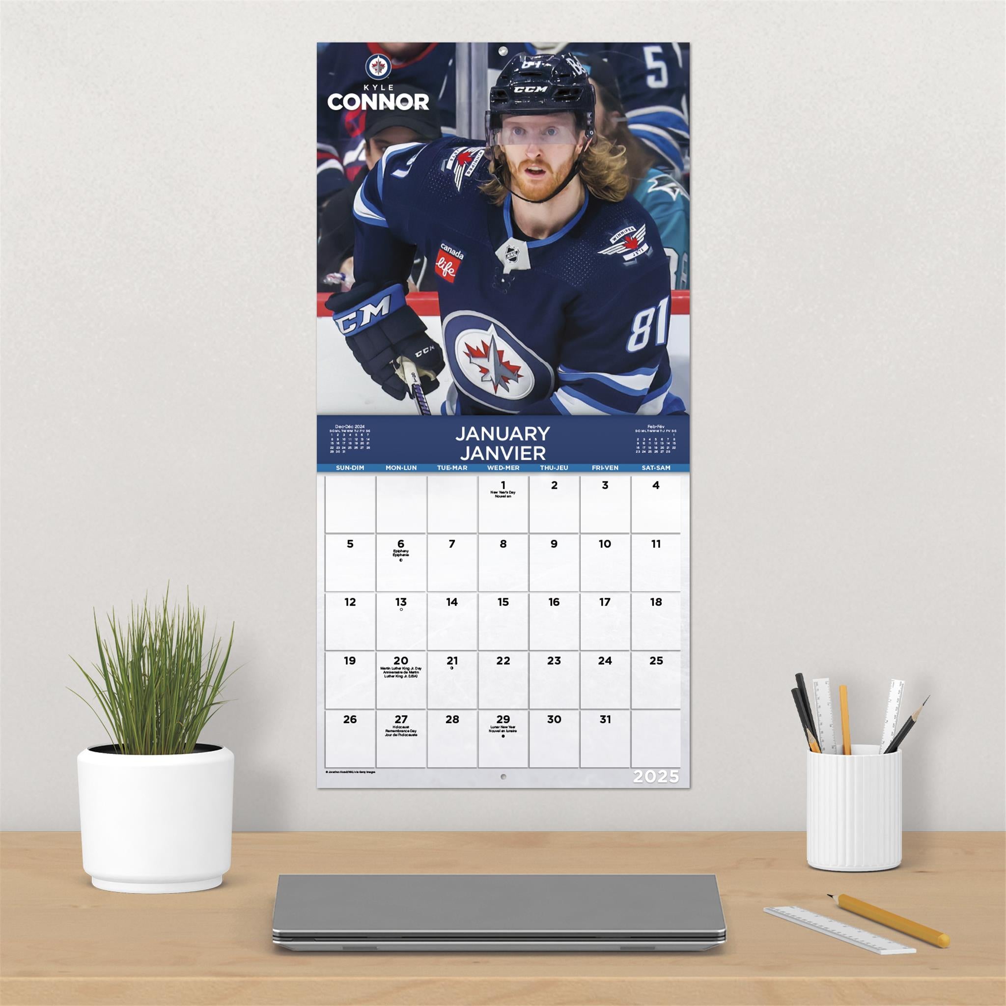 NHL Winnipeg Jets Bilingual Wall 2025 Calendar