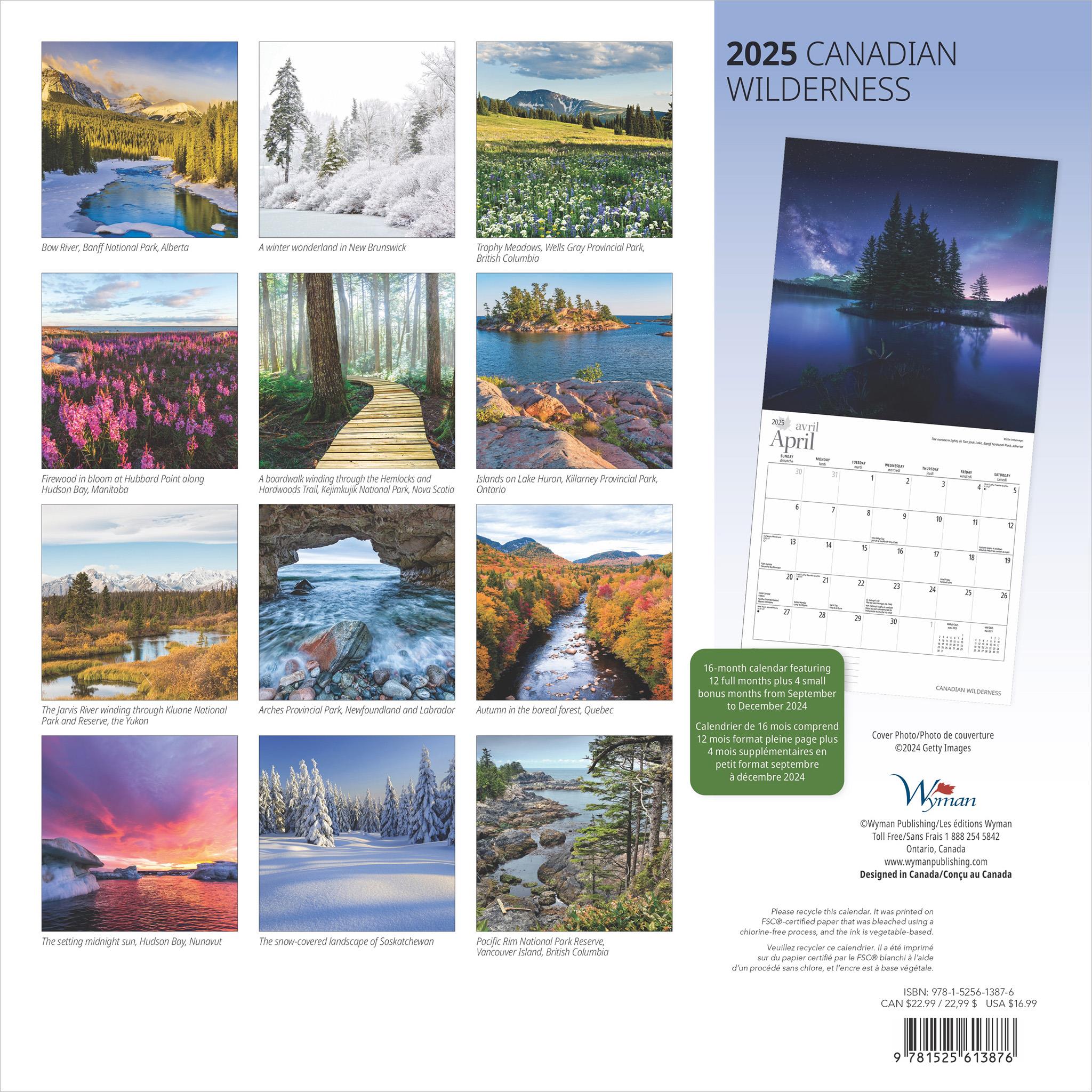 Canadian Wilderness Wall 2025 Calendar - Online Exclusive