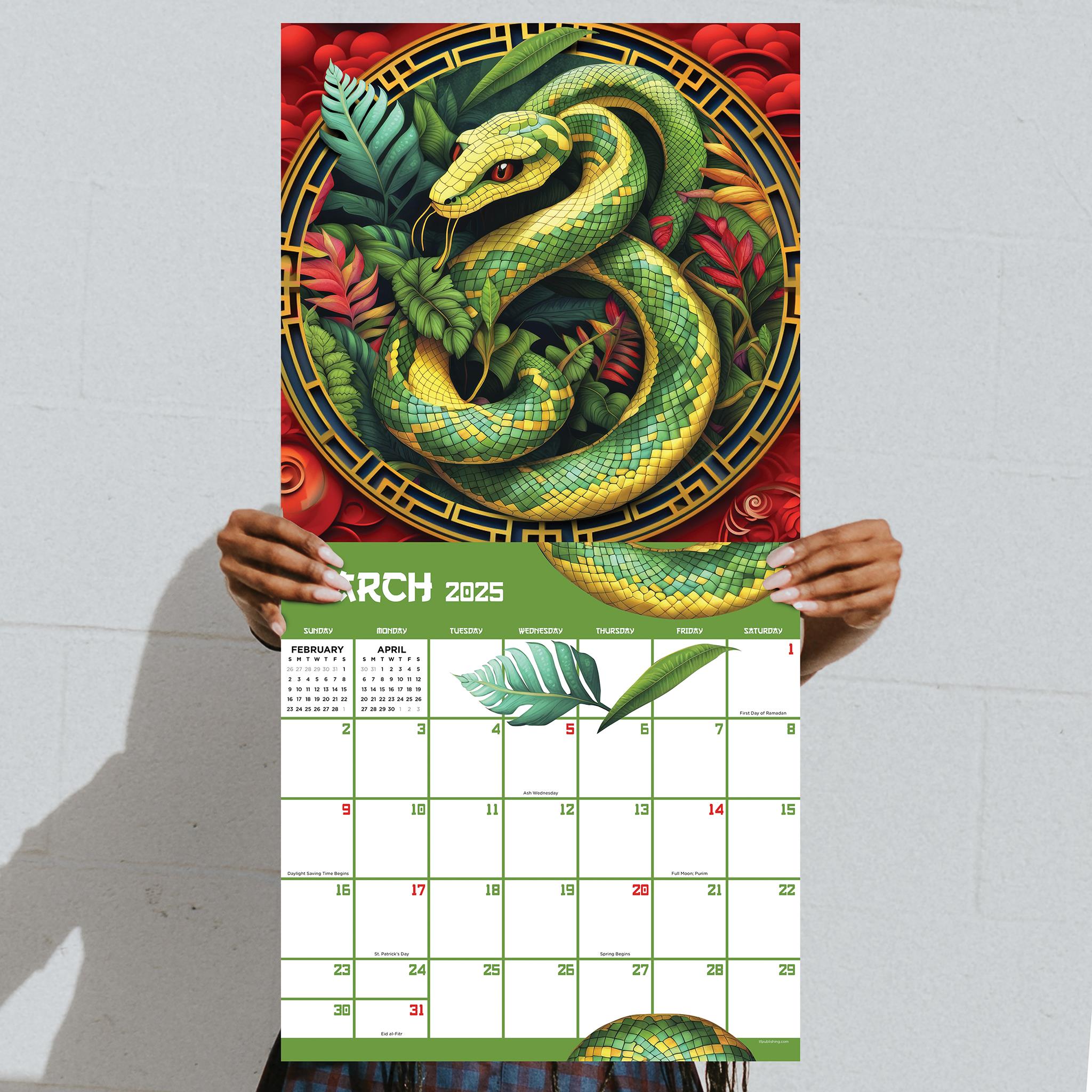 Year Of The Snake Wall 2025 Calendar - Online Exclusive