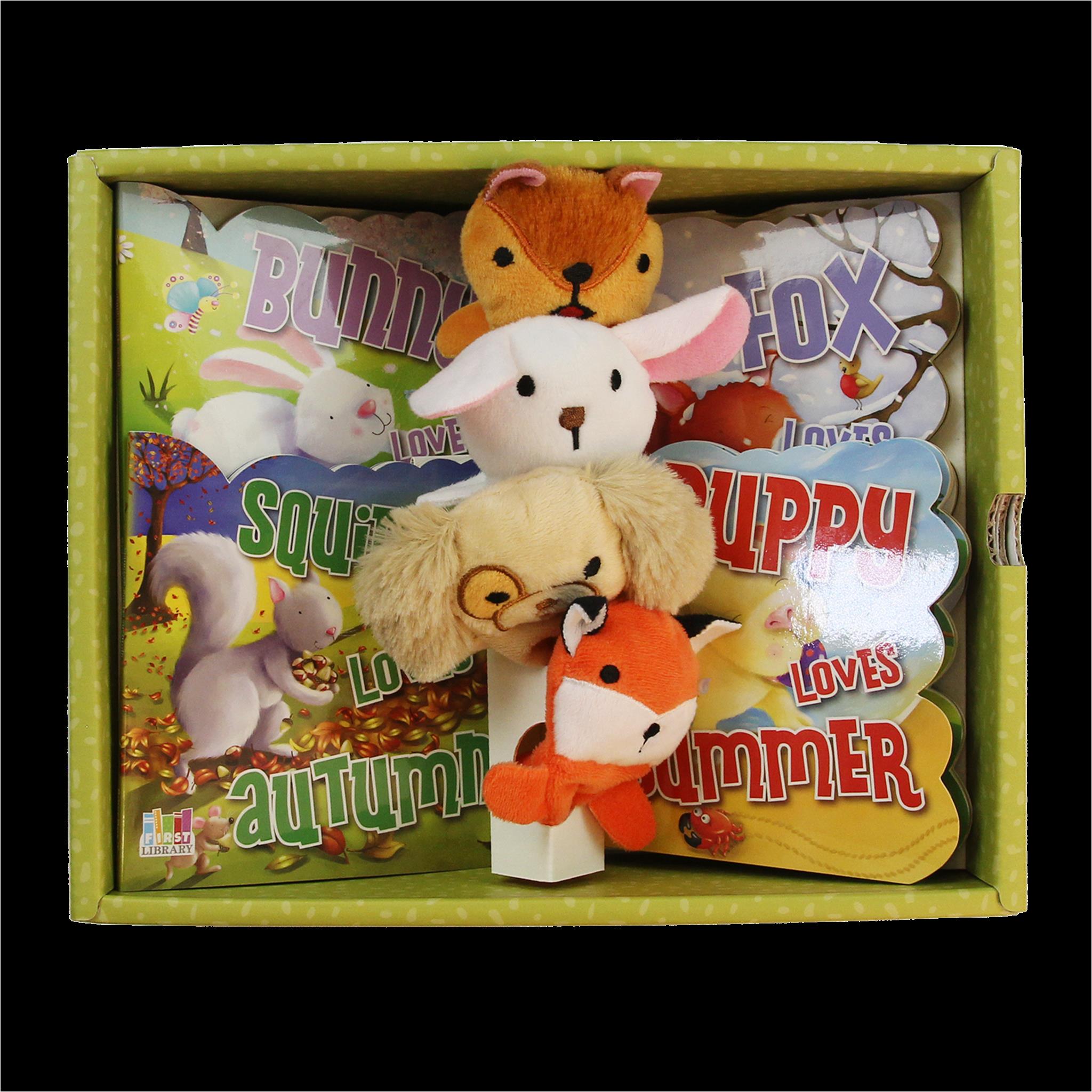 Read & Learn About Seasons Book and Finger Puppet Playset