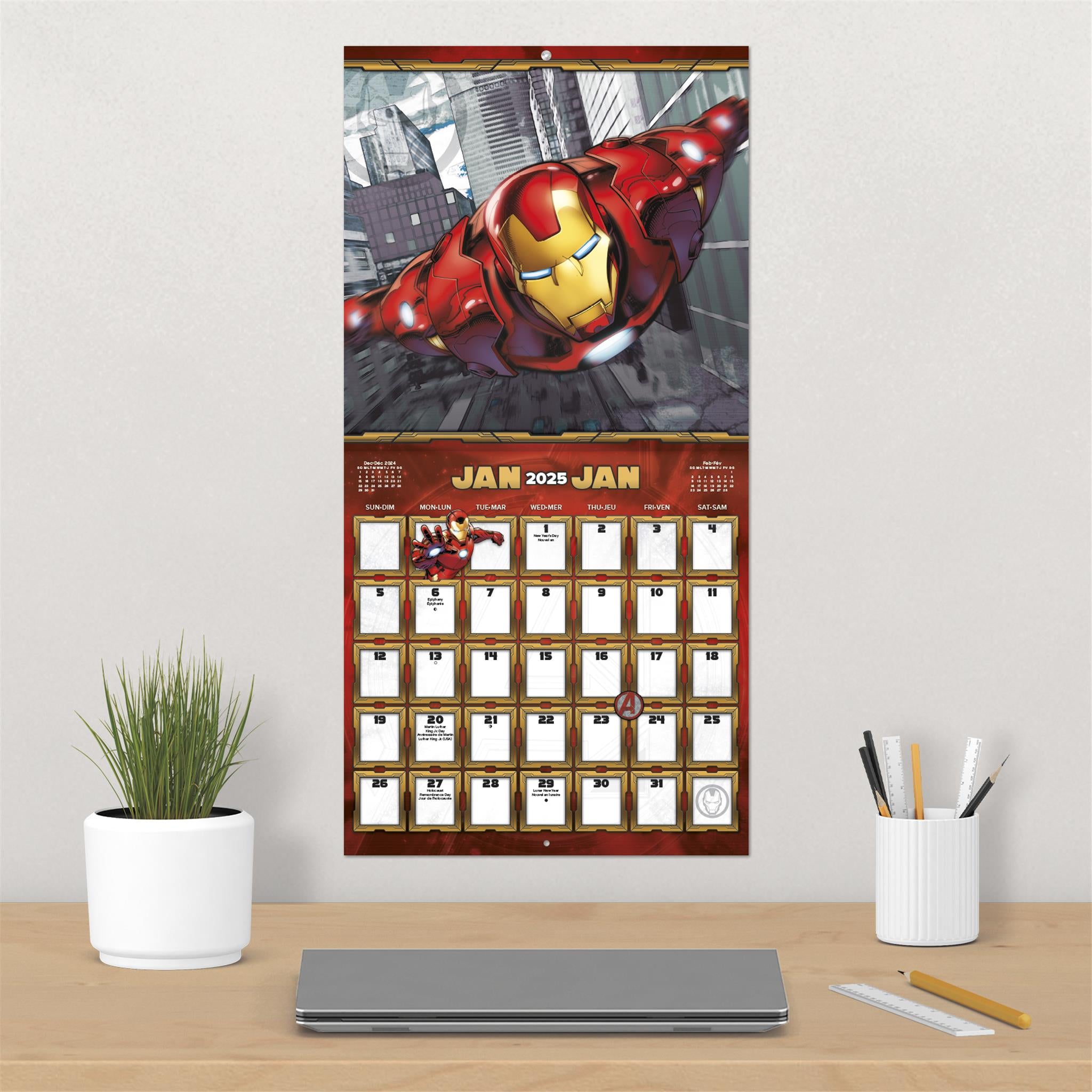 Avengers Bilingual Wall 2025 Calendar - Online Exclusive