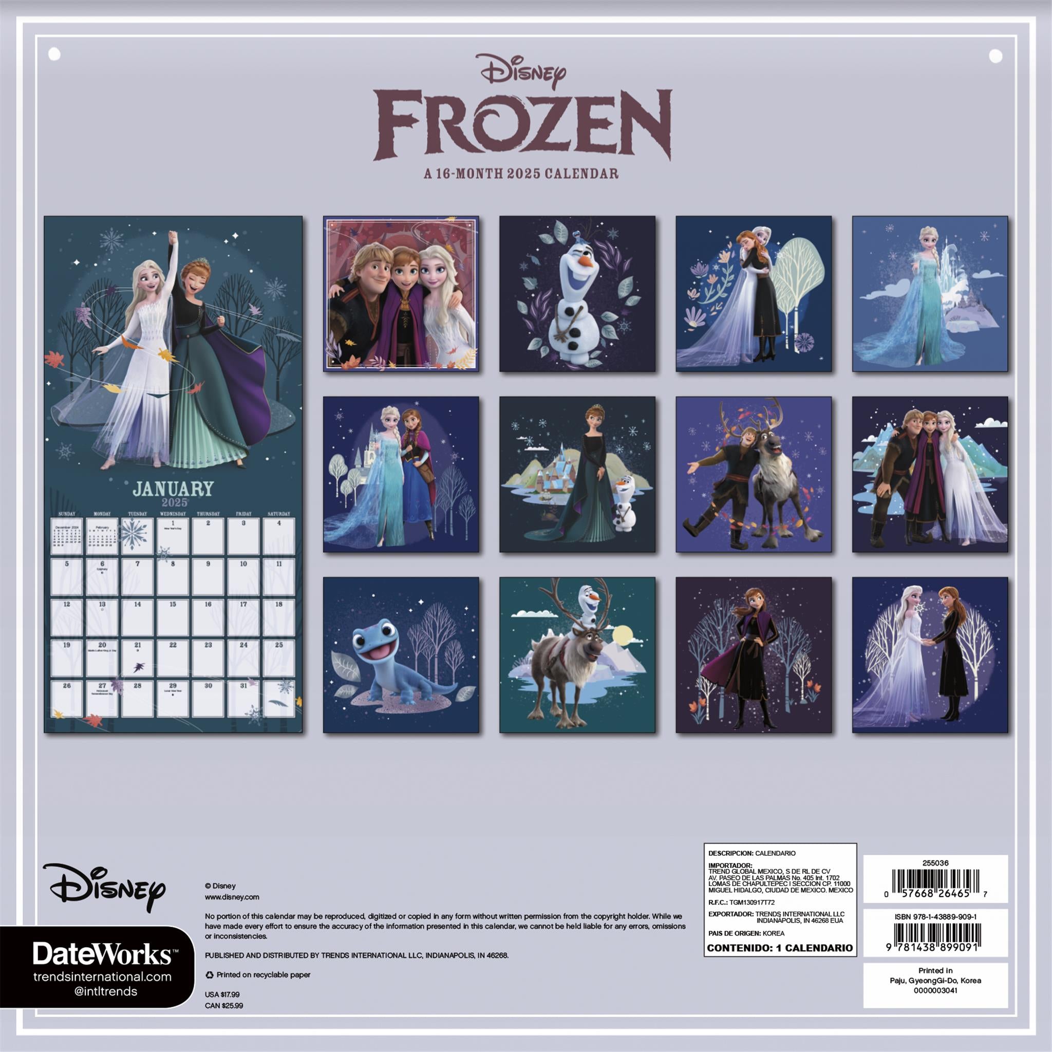 Frozen Wall 2025 Calendar