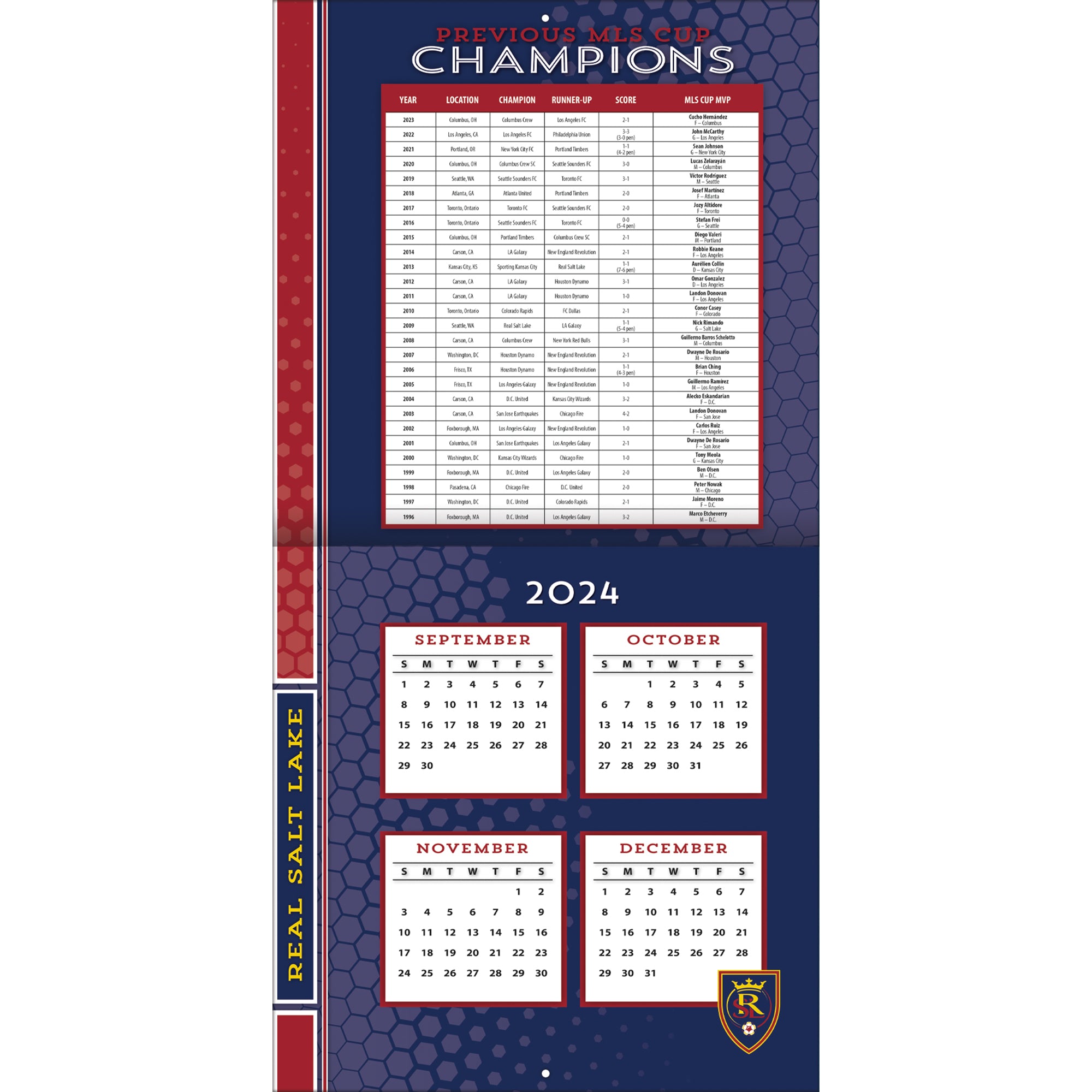 MLS Real Salt Lake Wall 2025 Calendar - Online Exclusive