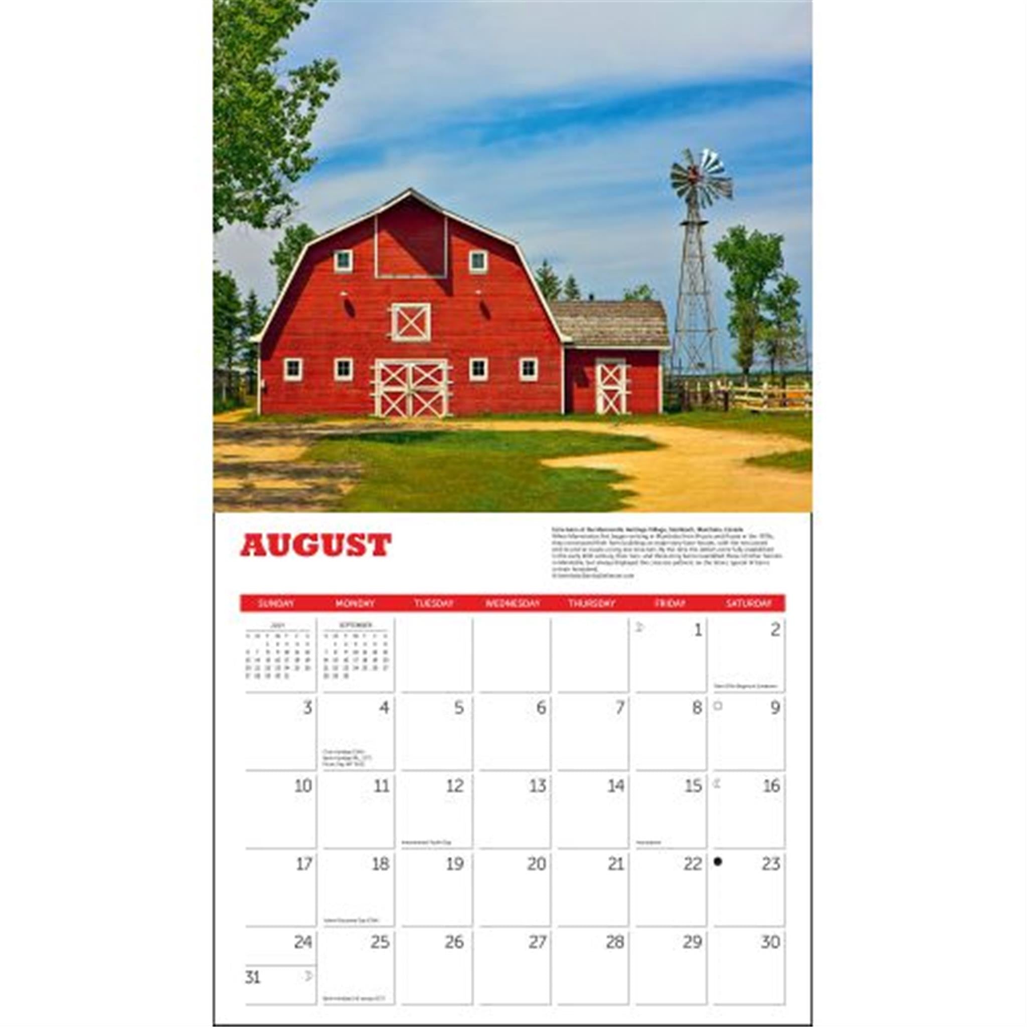 Barns Deluxe Wall 2025 Calendar