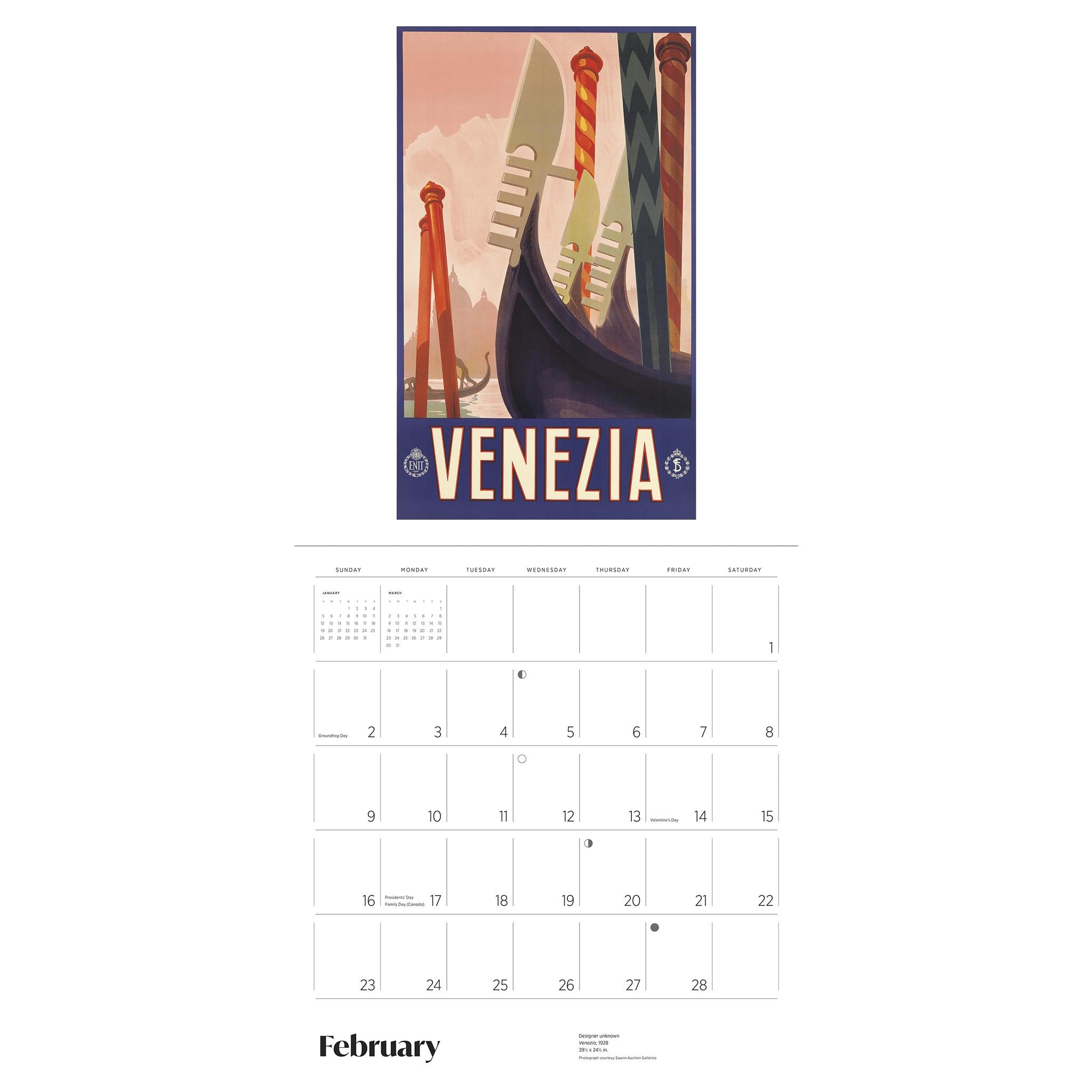 Italy Vintage Travel Posters Wall 2025 Calendar - Online Exclusive