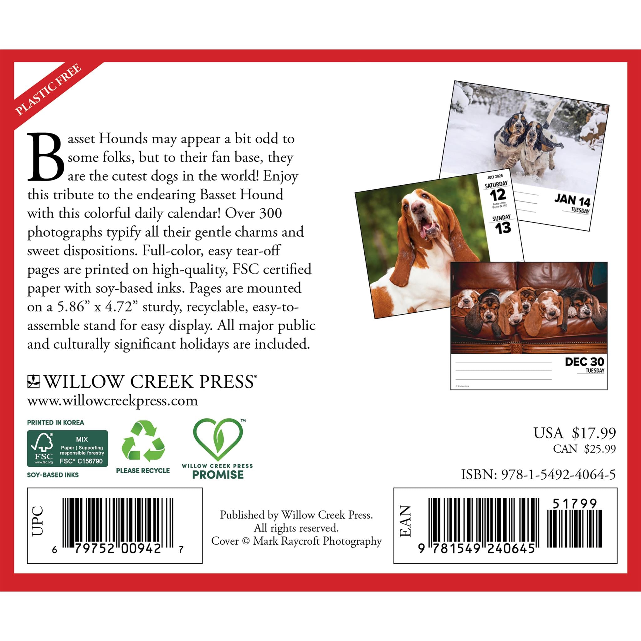 Just Basset Hounds Box 2025 Calendar - Online Exclusive