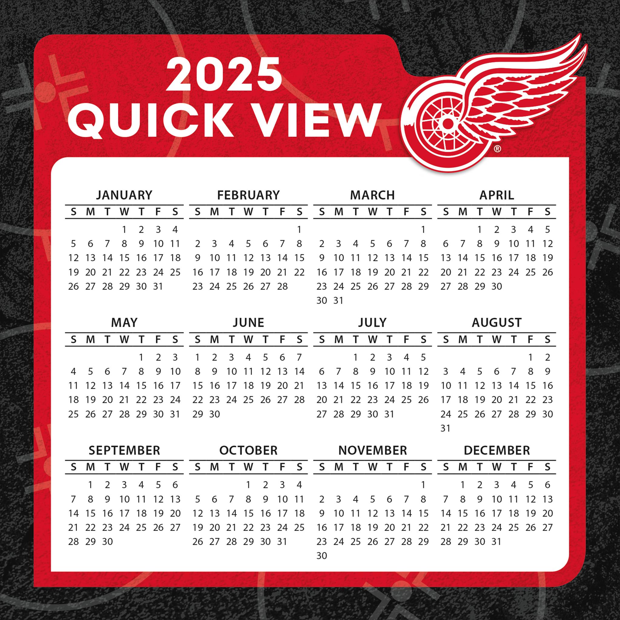 NHL Detroit Red Wings Box 2025 Calendar - Online Exclusive