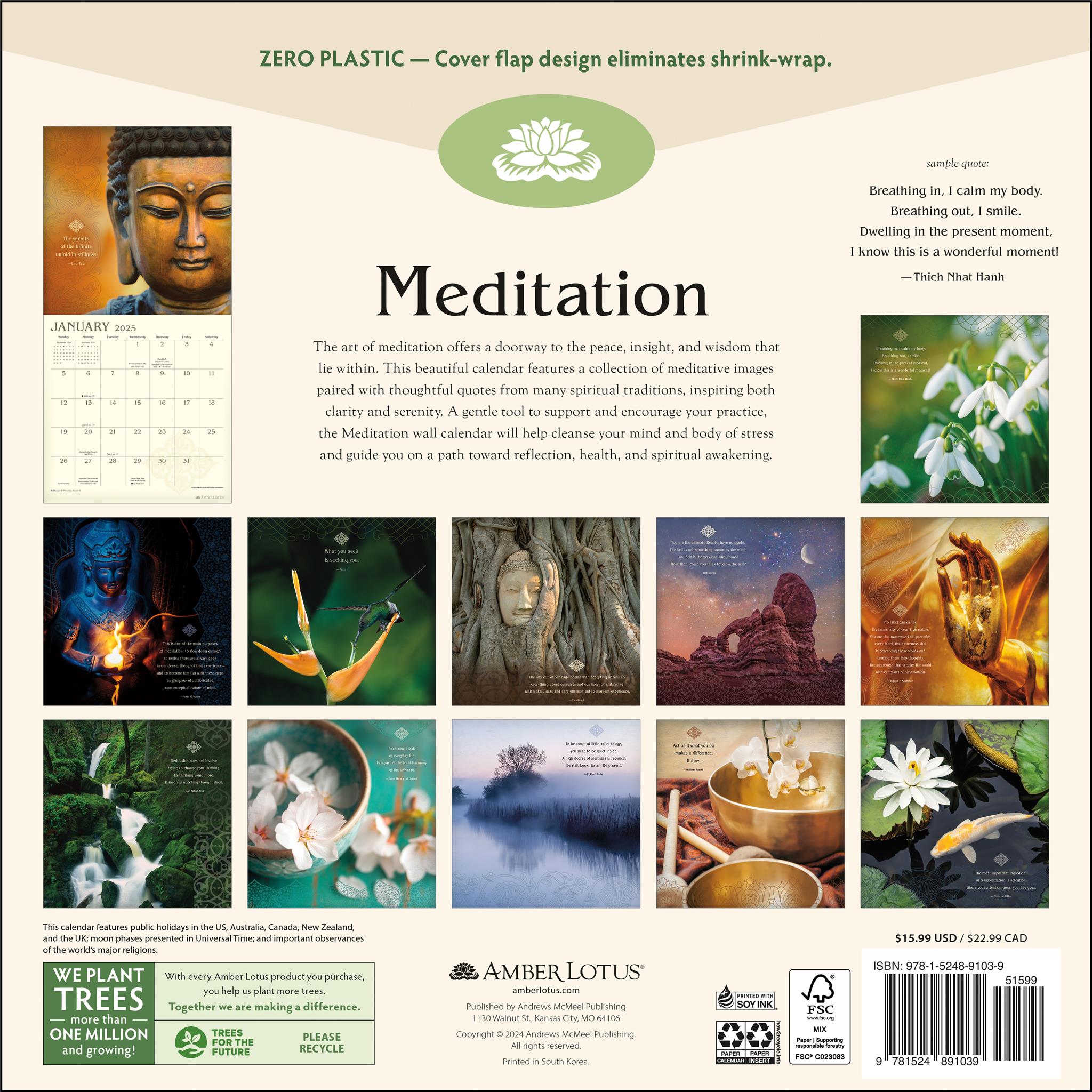 Meditation Wall 2025 Calendar - Online Exclusive