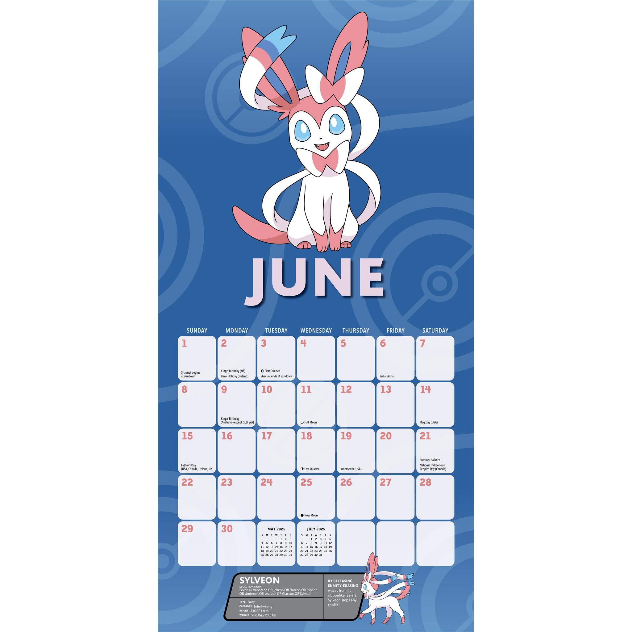 Pokemon Wall 2025 Calendar