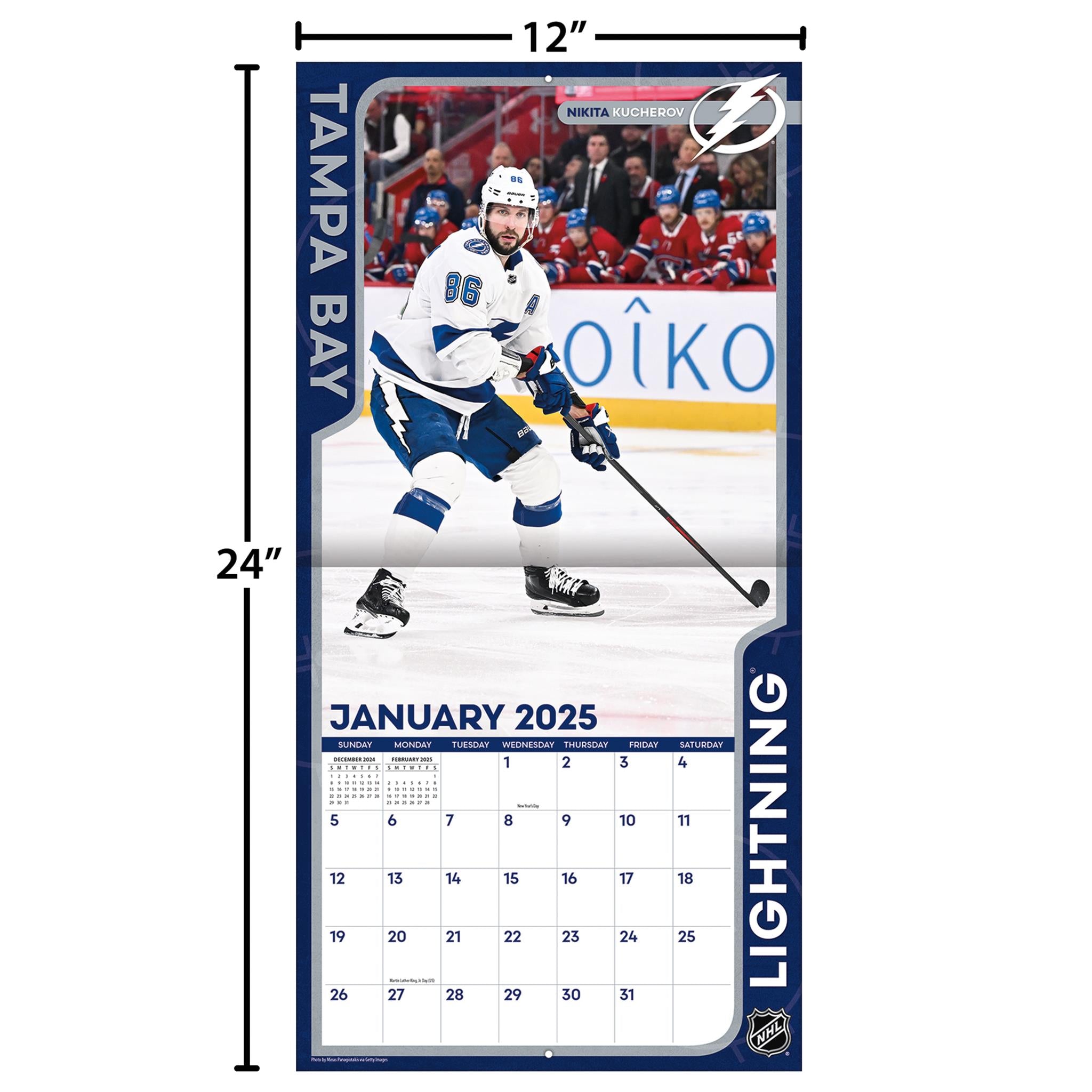 NHL Tampa Bay Lightning Wall 2025 Calendar - Online Exclusive