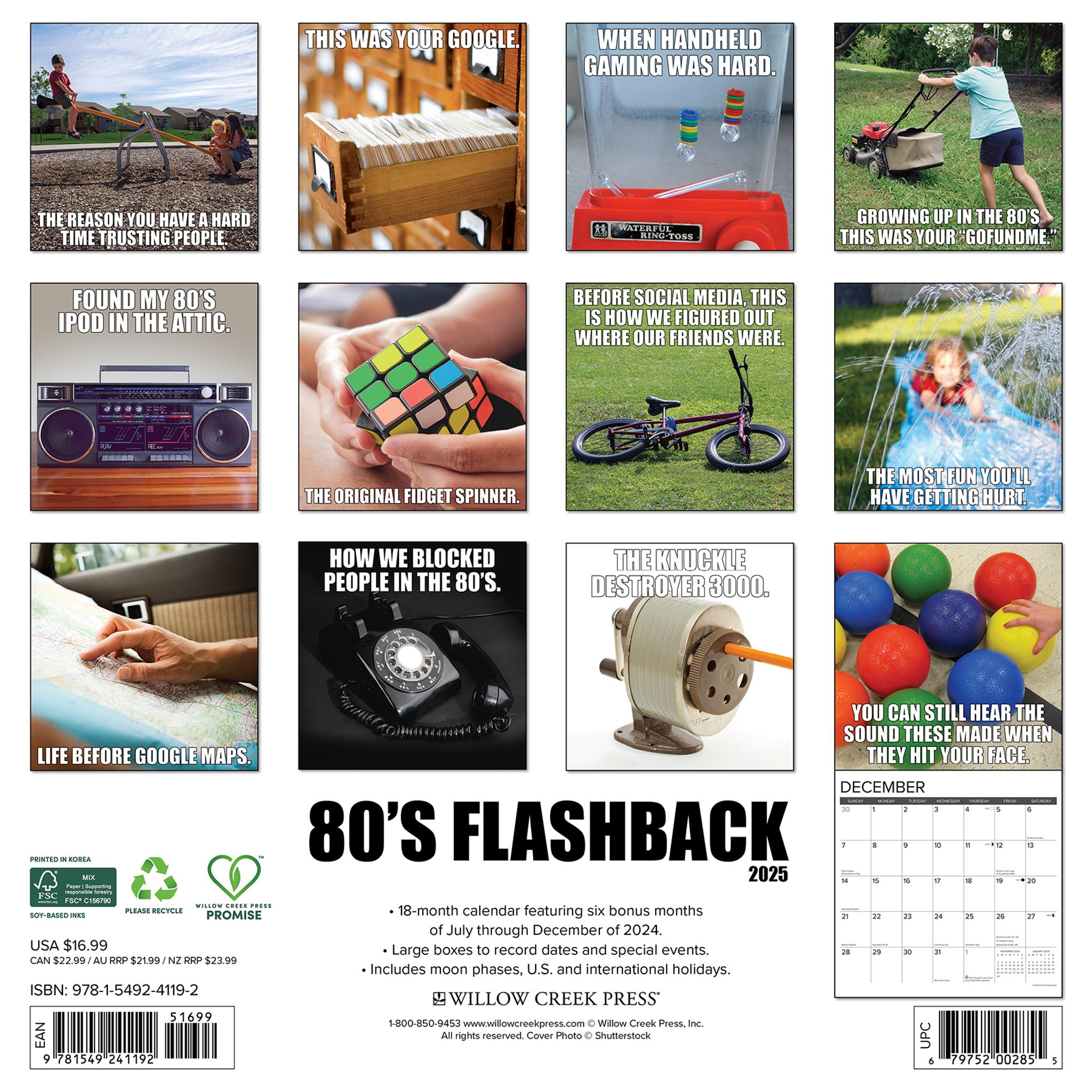 80S Flashback Wall 2025 Calendar - Online Exclusive