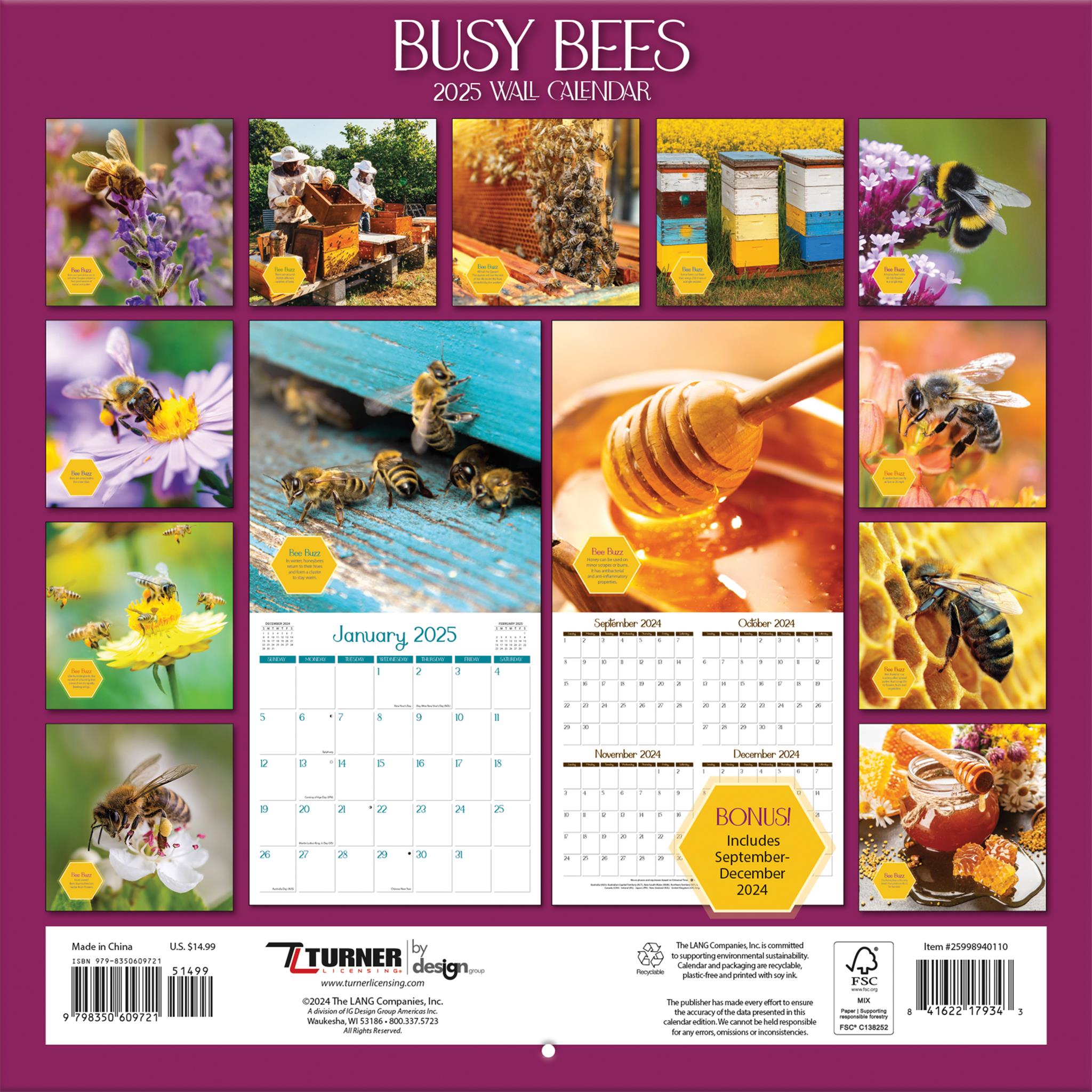 Busy Bees Wall 2025 Calendar