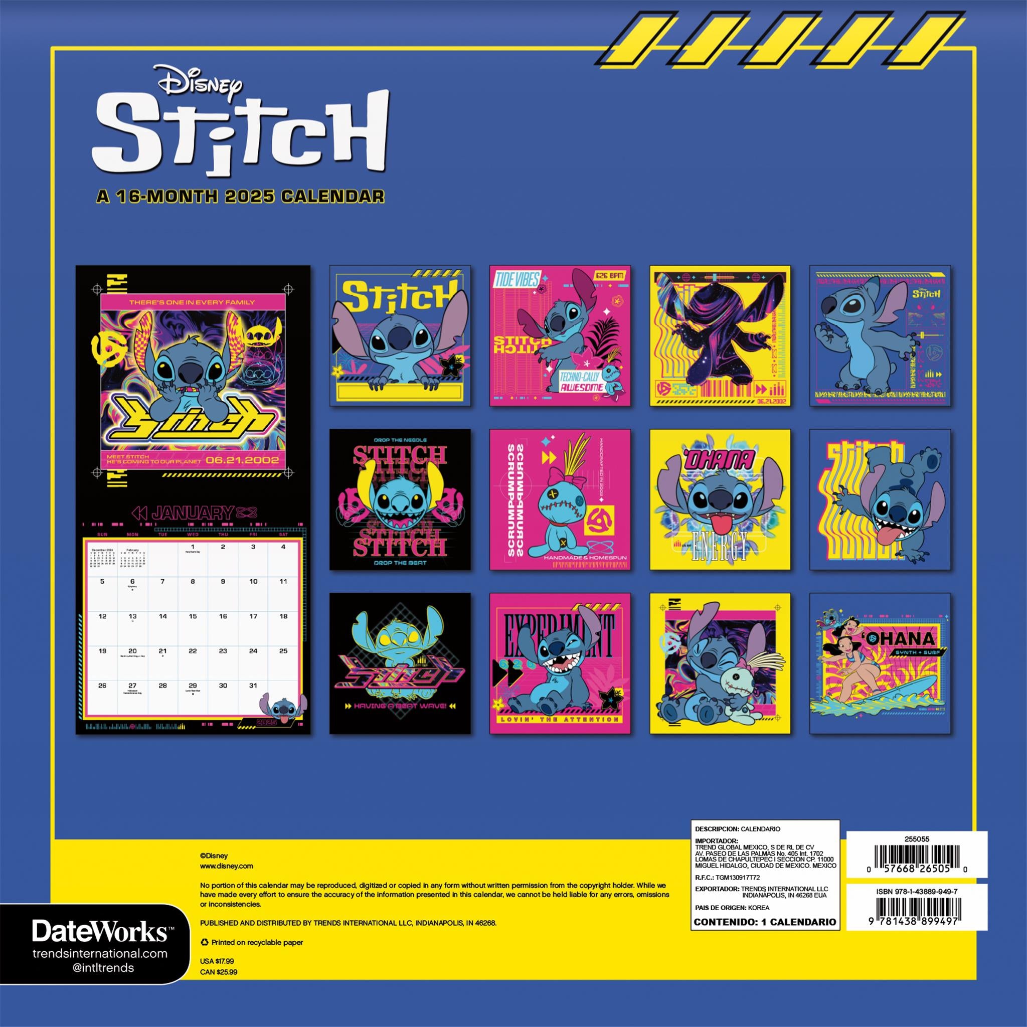 Stitch Wall 2025 Calendar - Online Exclusive