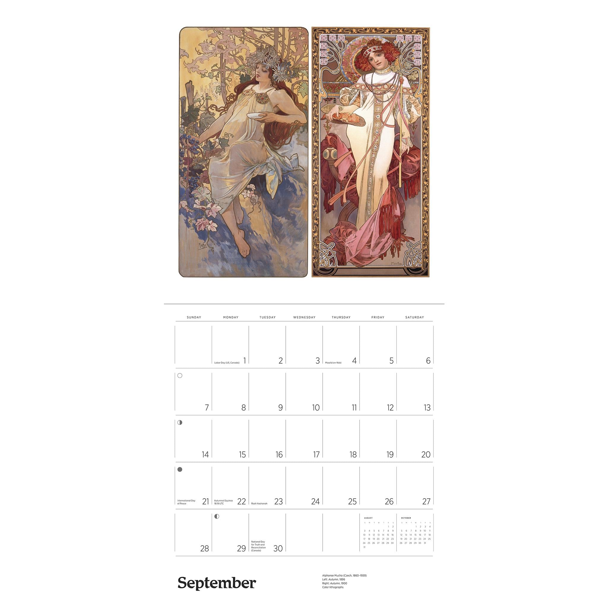 Alphonse Mucha Wall 2025 Calendar