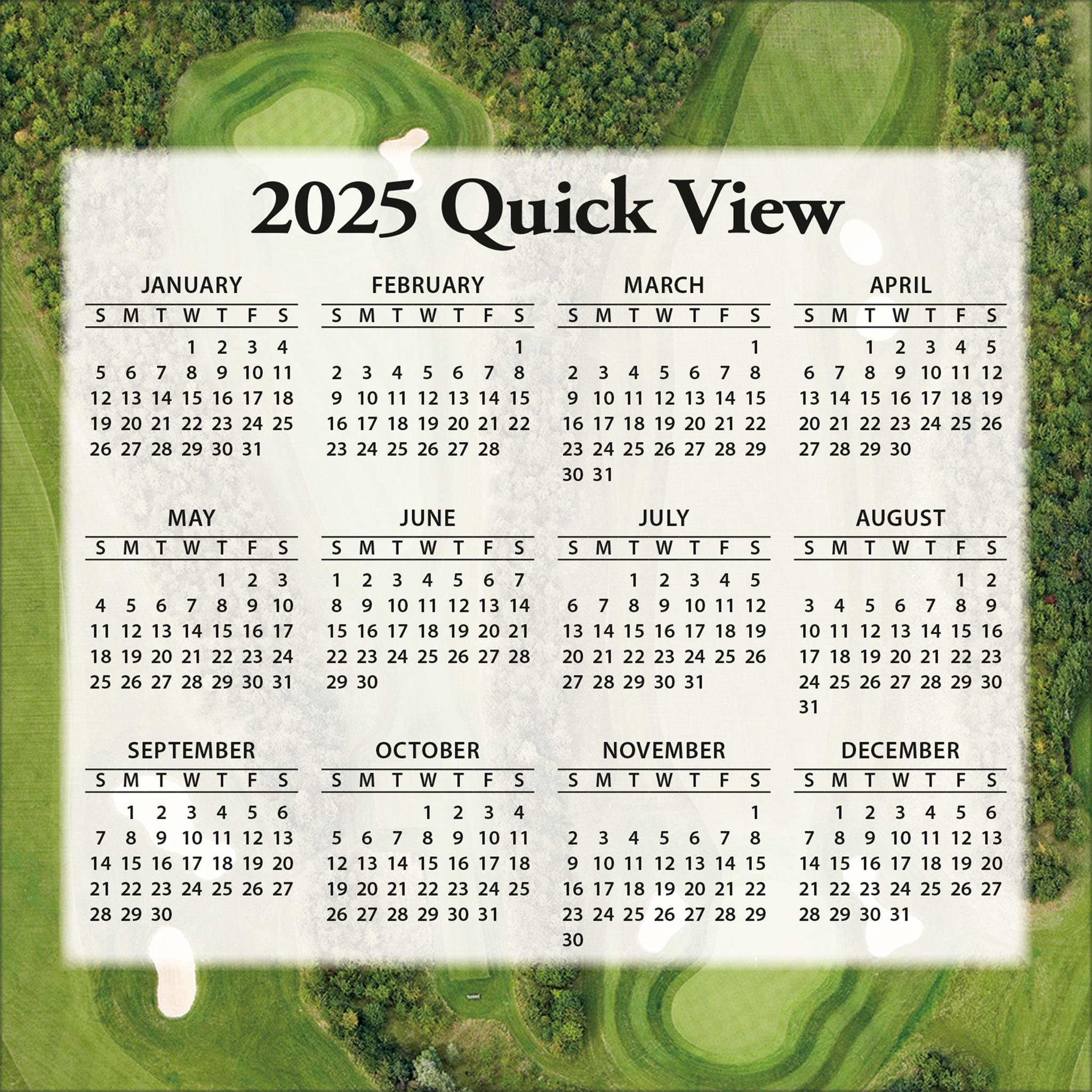 Golf Courses Box 2025 Calendar