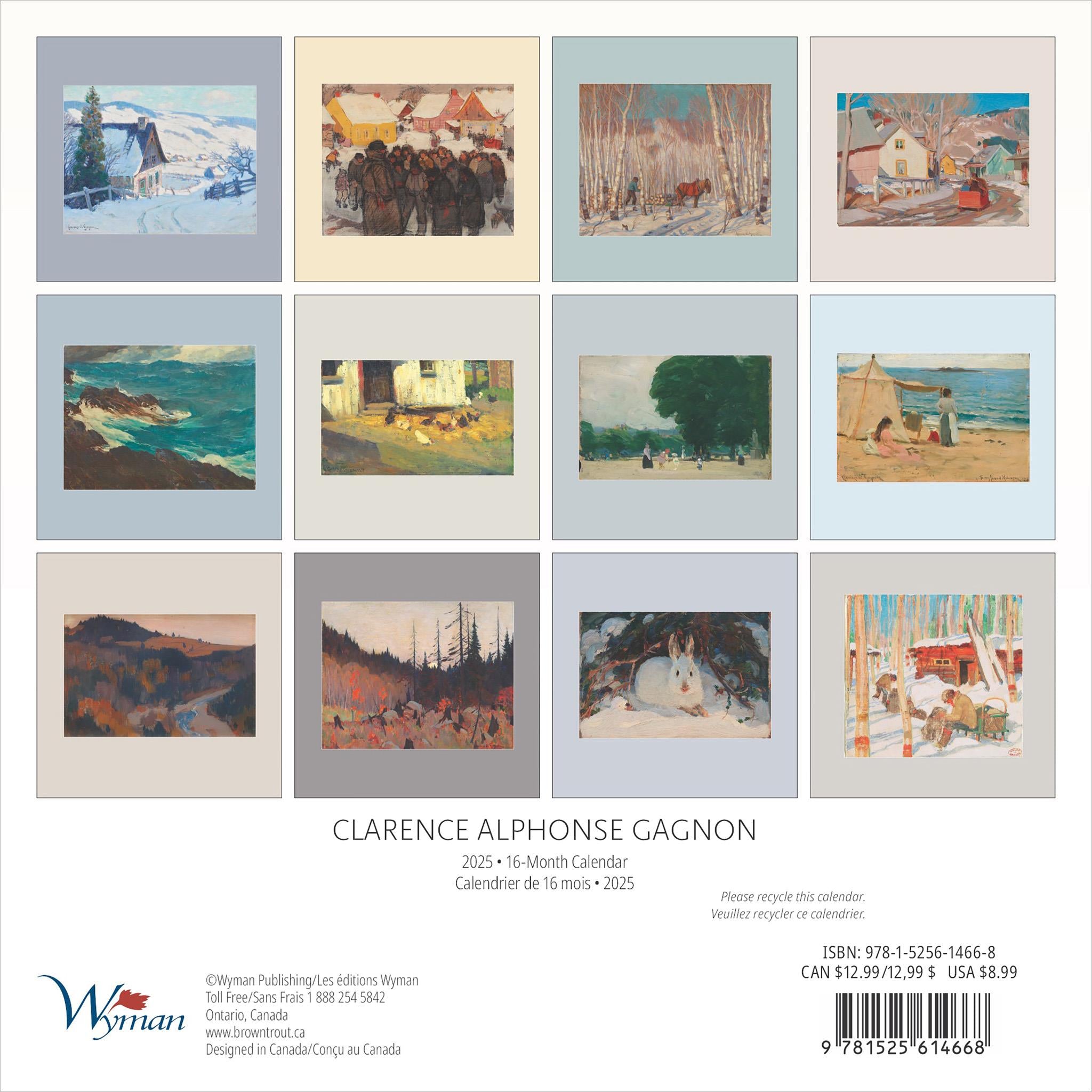 Clarence Gagnon Ago Multilingual Mini 2025 Calendar - Online Exclusive