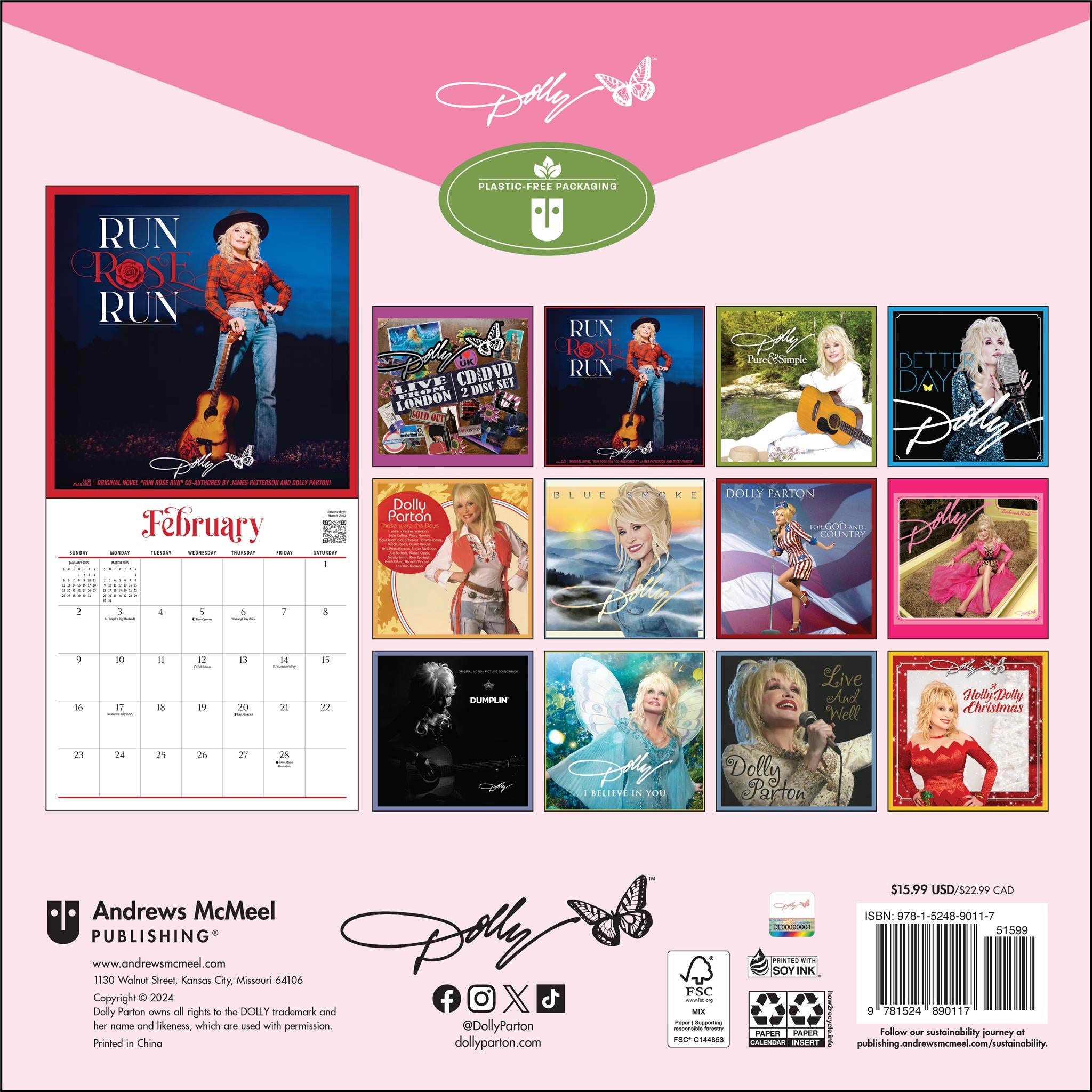 Dolly Parton Wall 2025 Calendar