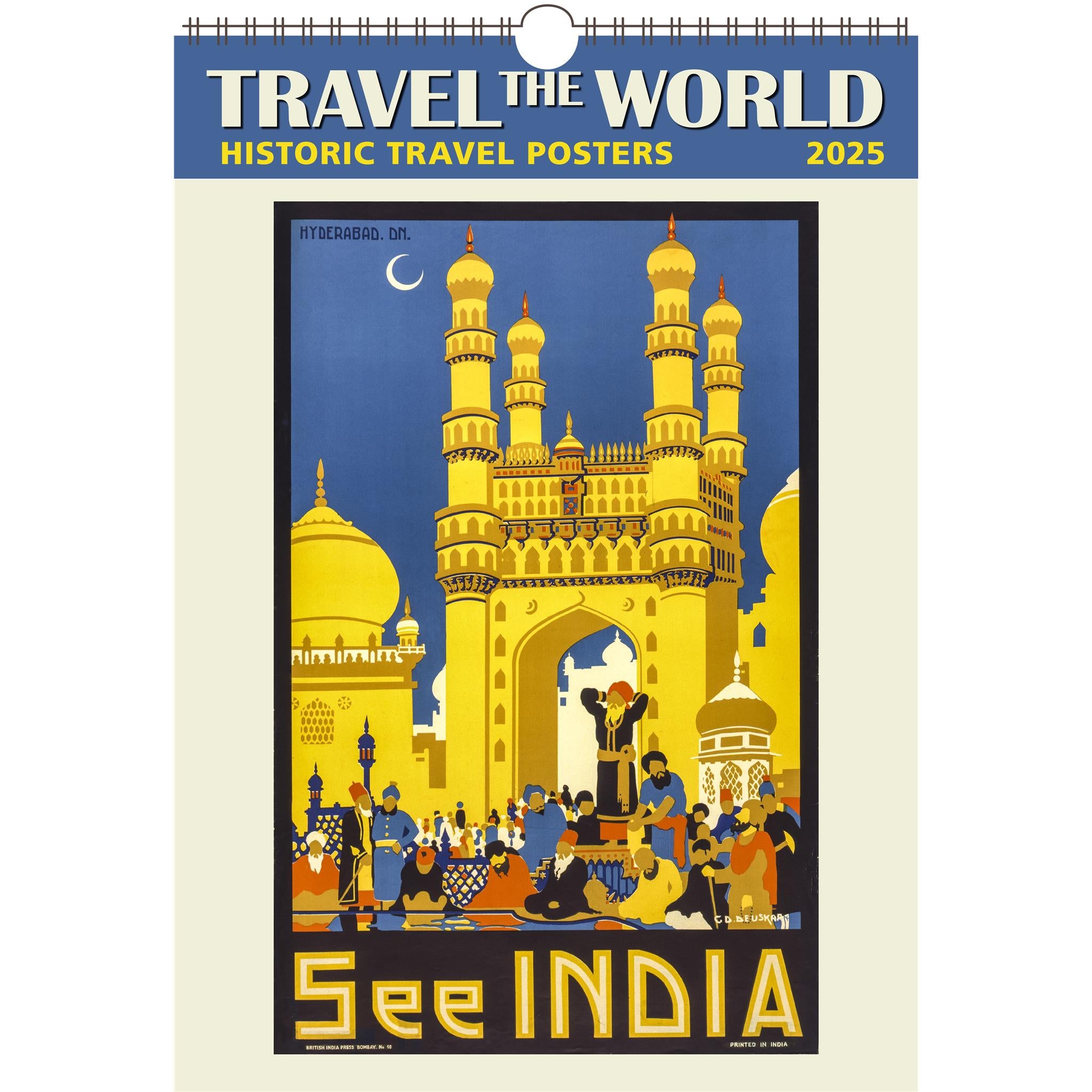 Travel The World Poster 2025 Calendar