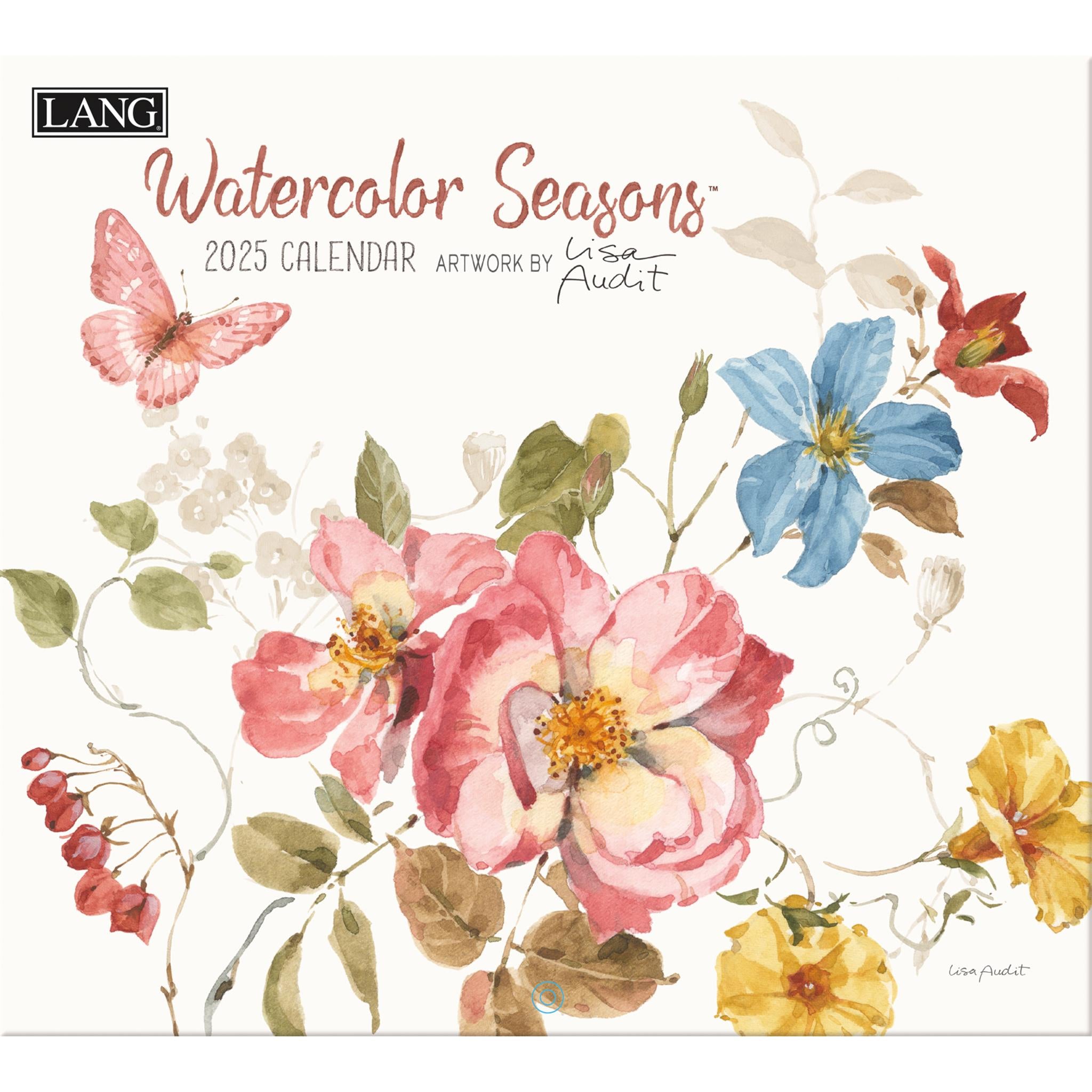 Watercolor Seasons Wall 2025 Calendar