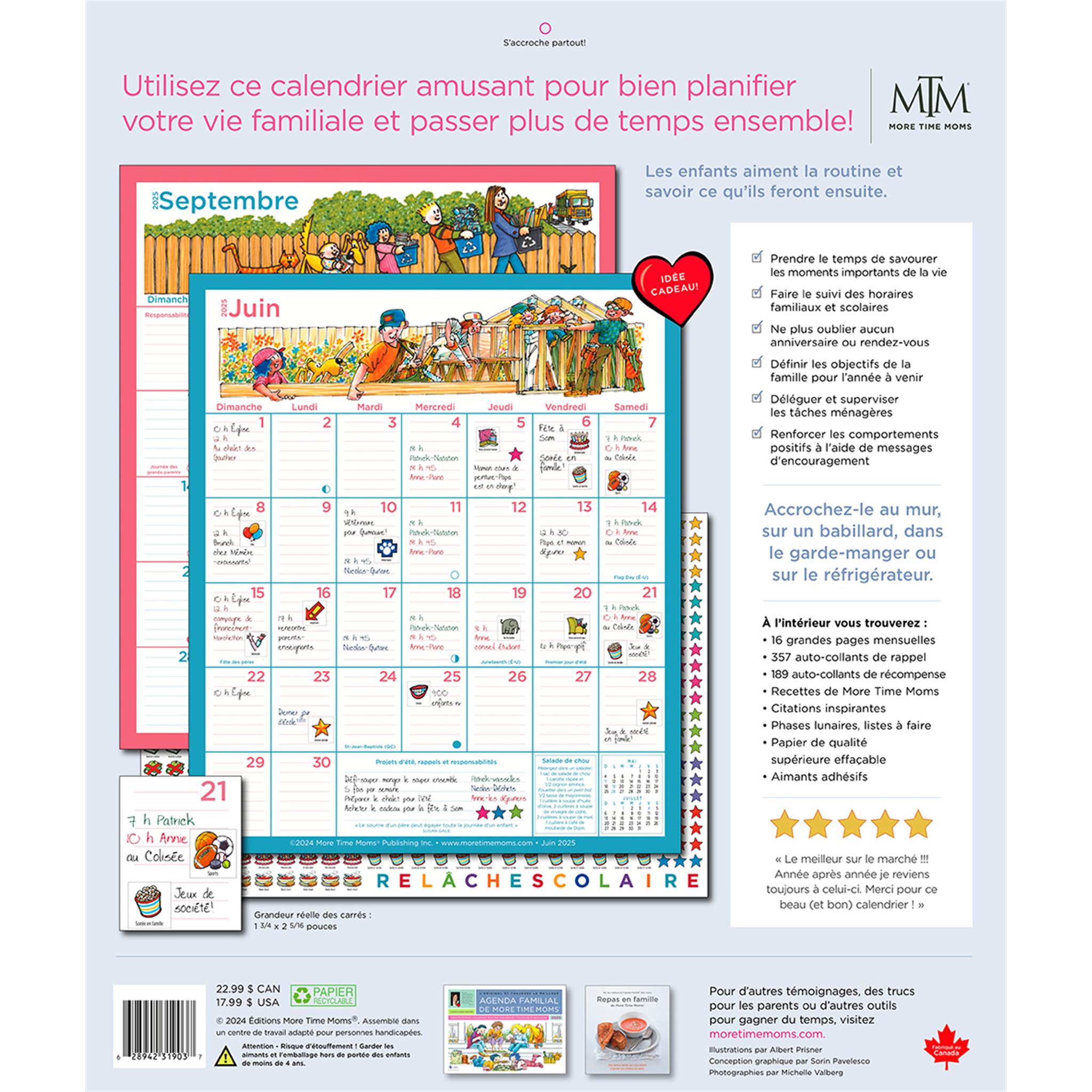 Memo Frigo Wall 2025 Calendar (French)