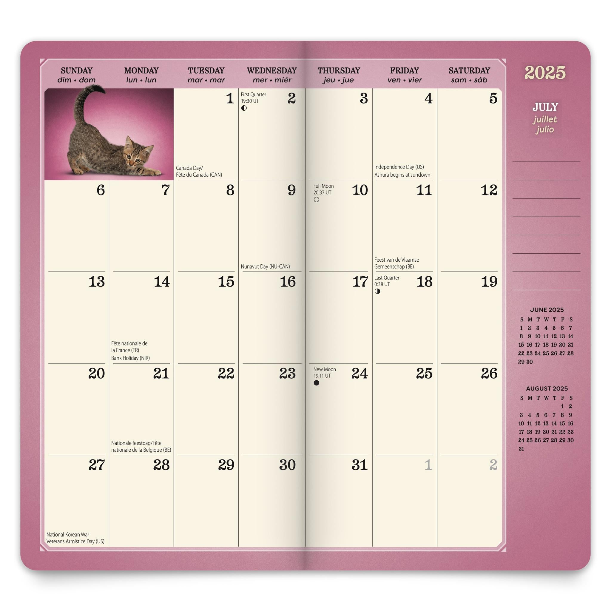 Yoga Kittens 2 Yr Pocket Planner 2025 Calendar