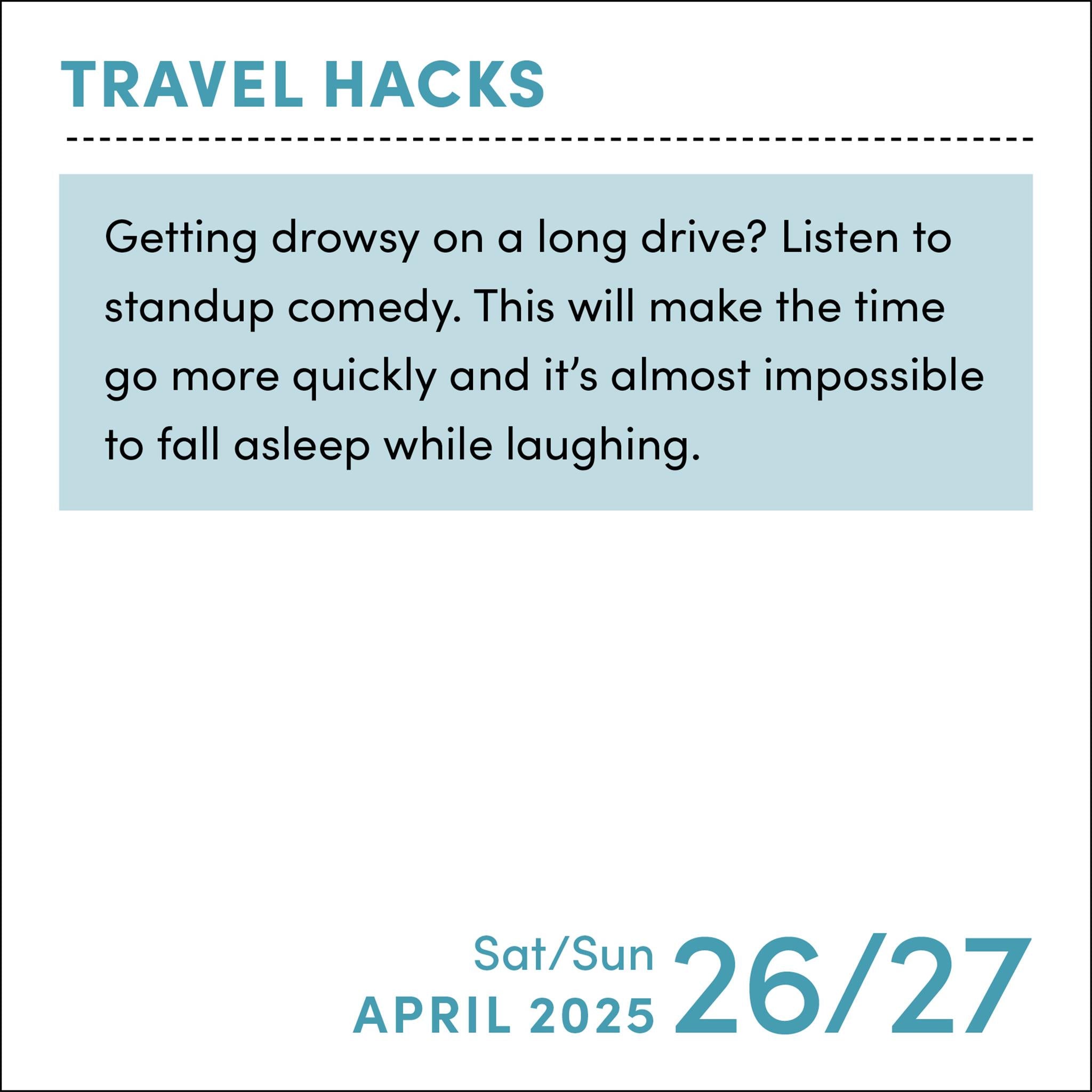 Travel Hacks Box 2025 Calendar - Online Exclusive