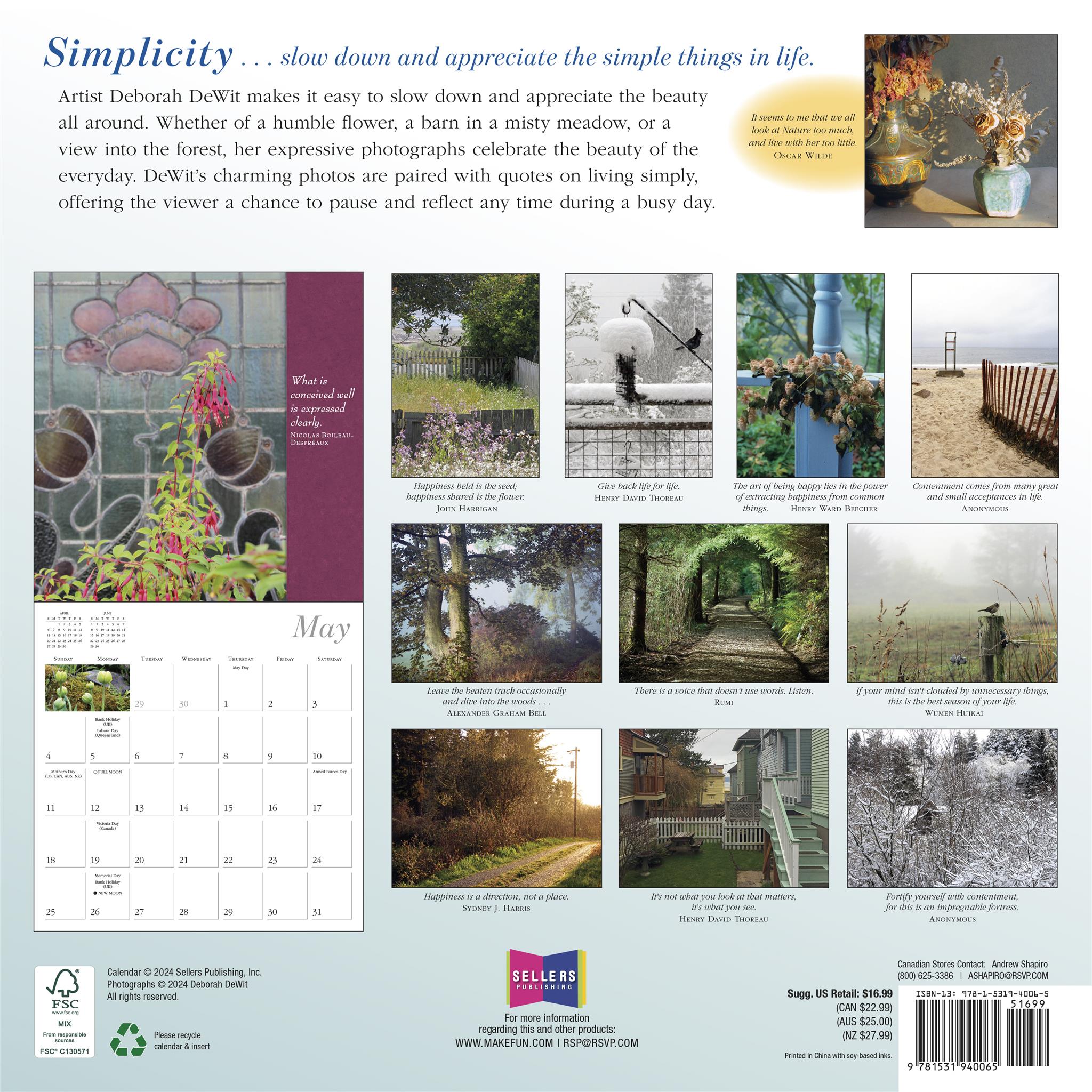 Simplicity Wall 2025 Calendar