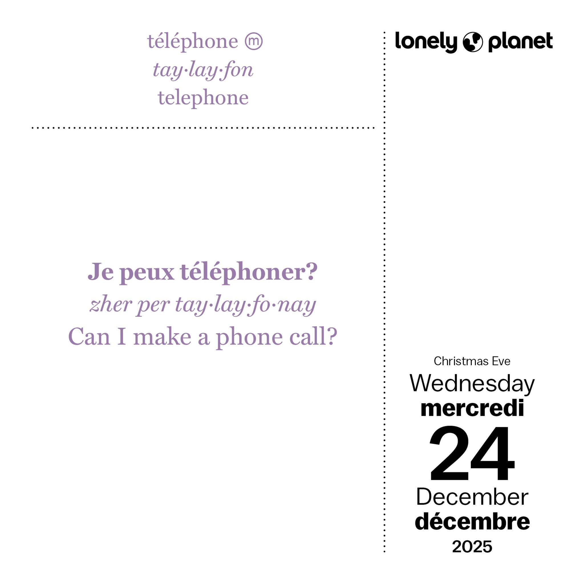 French Phrasebook Box 2025 Calendar - Online Exclusive