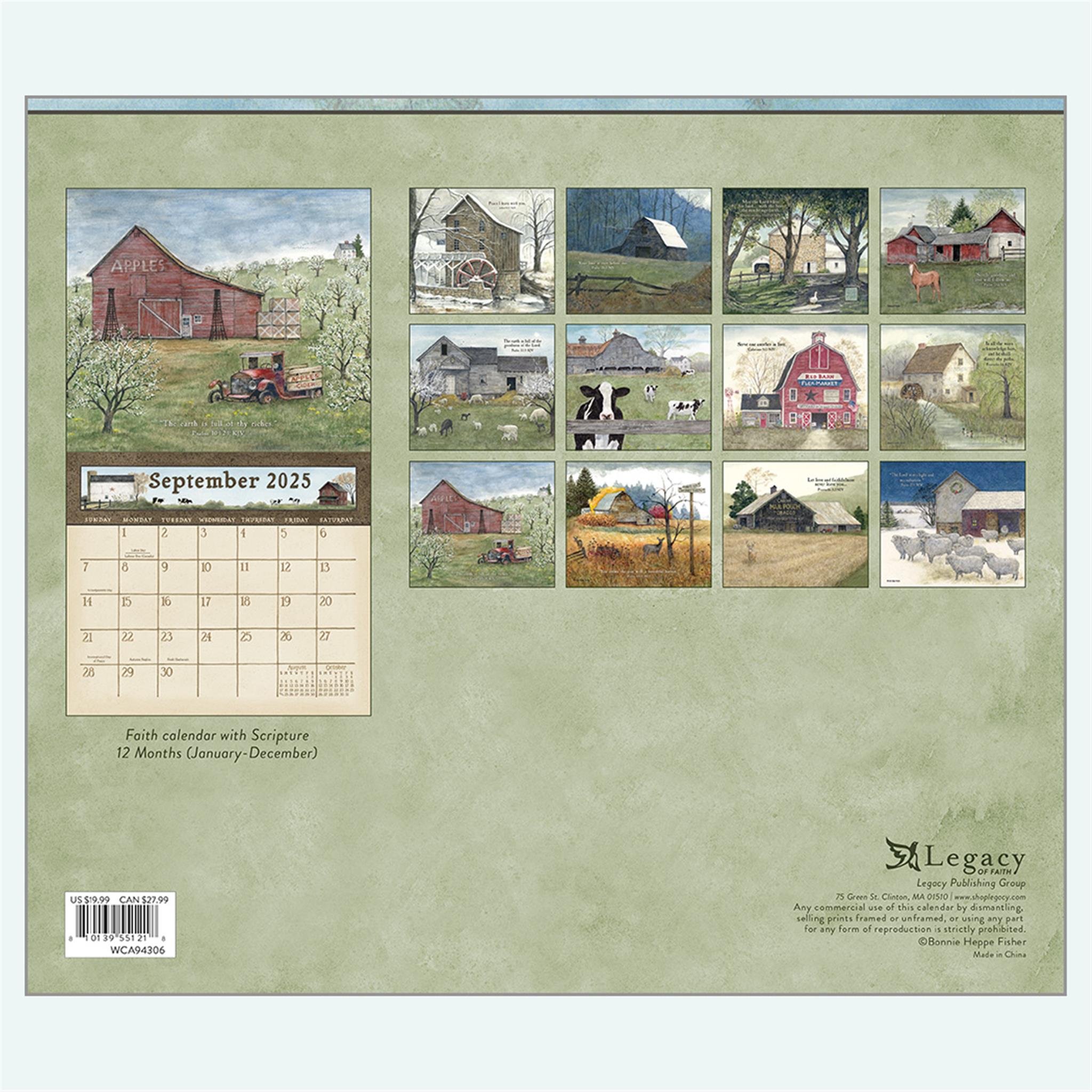 Country Blessings Wall 2025 Calendar - Online Exclusive