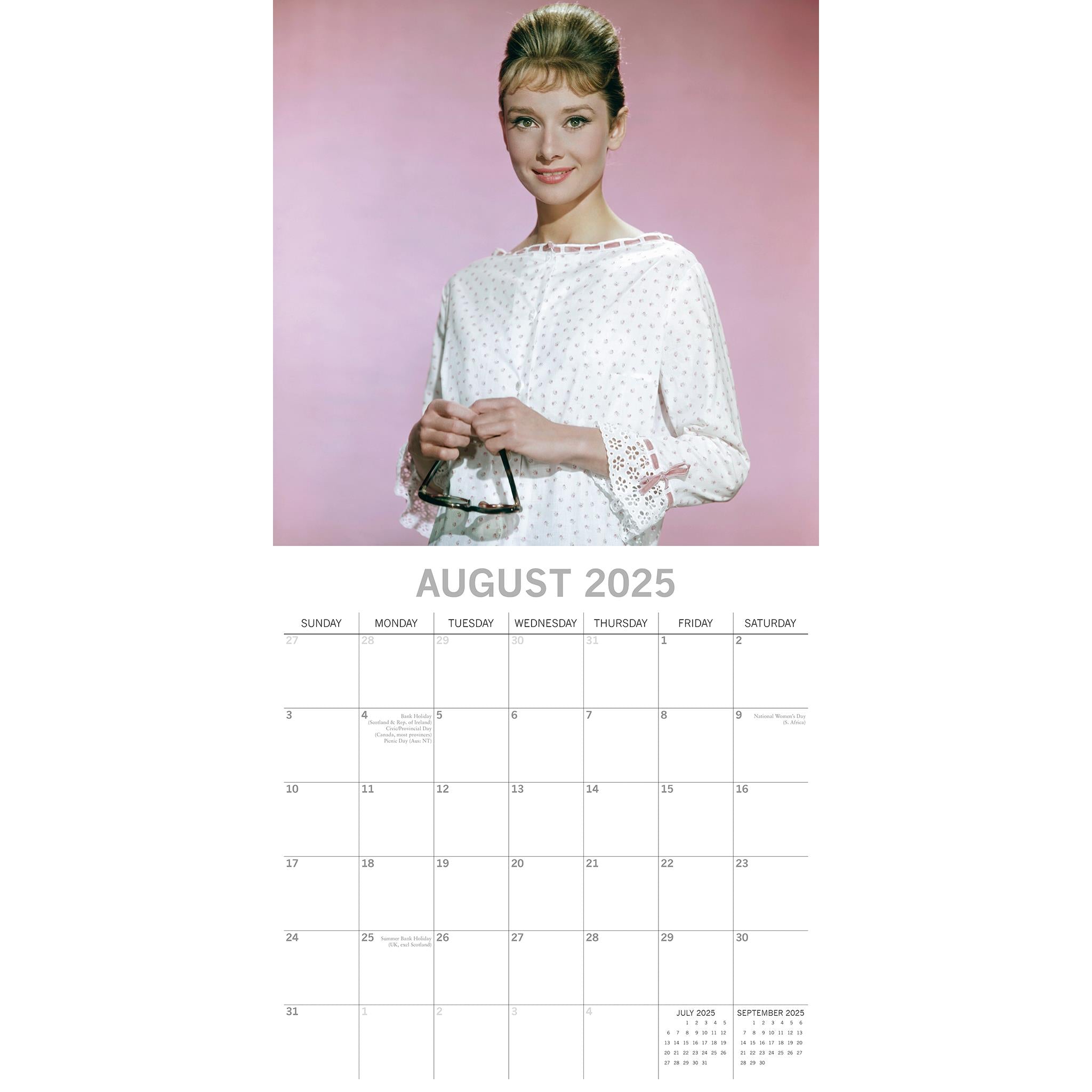 Audrey Hepburn Wall 2025 Calendar