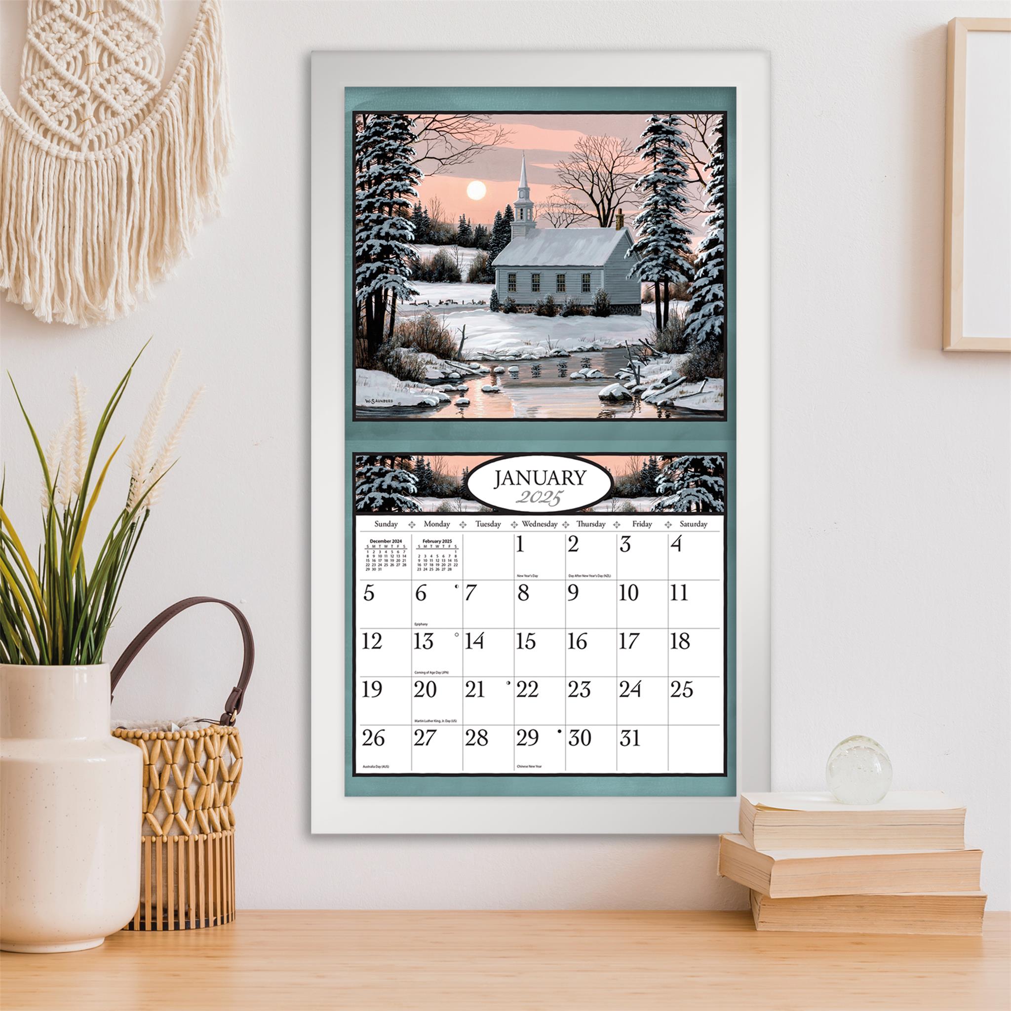 Country Churches Wall 2025 Calendar - Online Exclusive