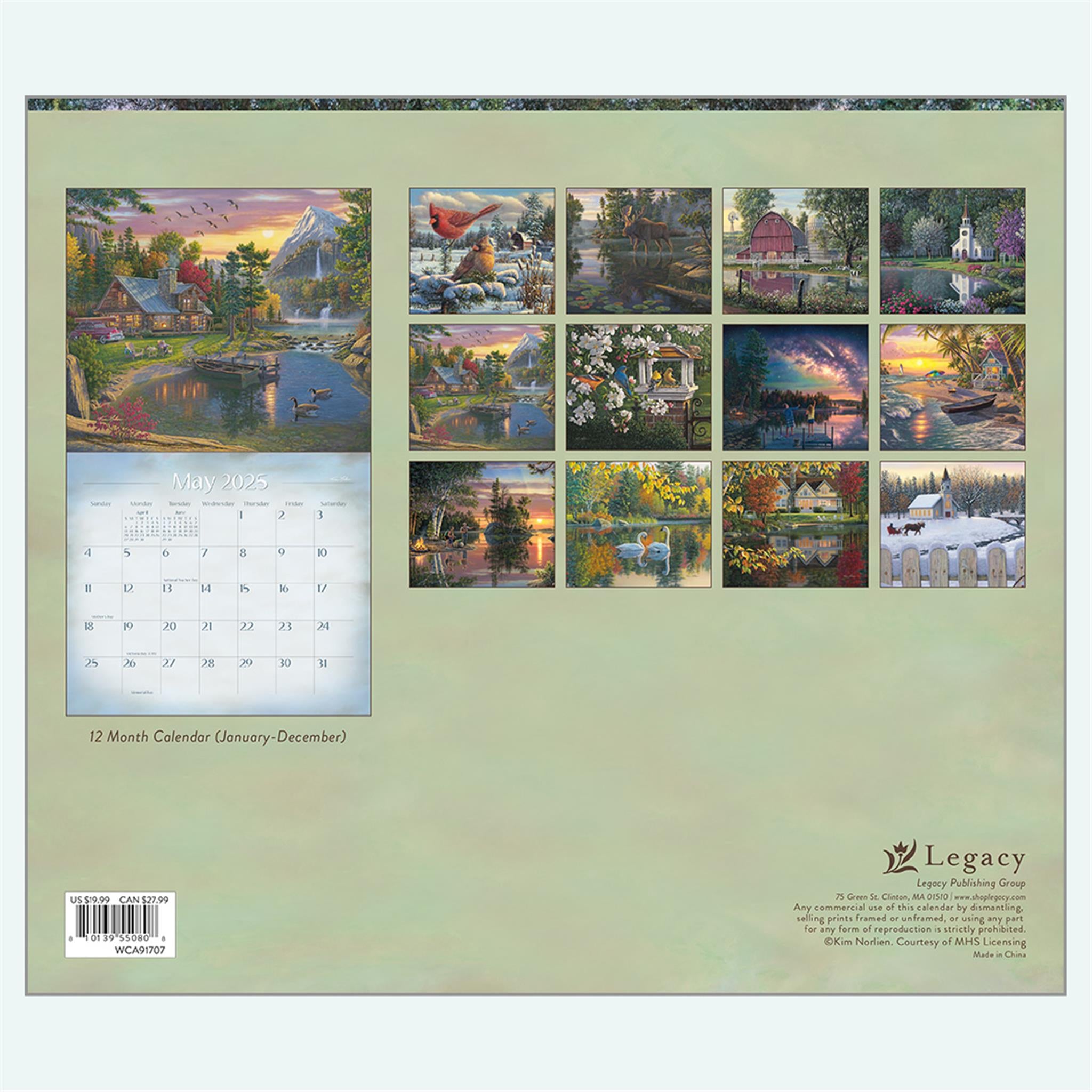 Peace And Tranquility Wall 2025 Calendar - Online Exclusive