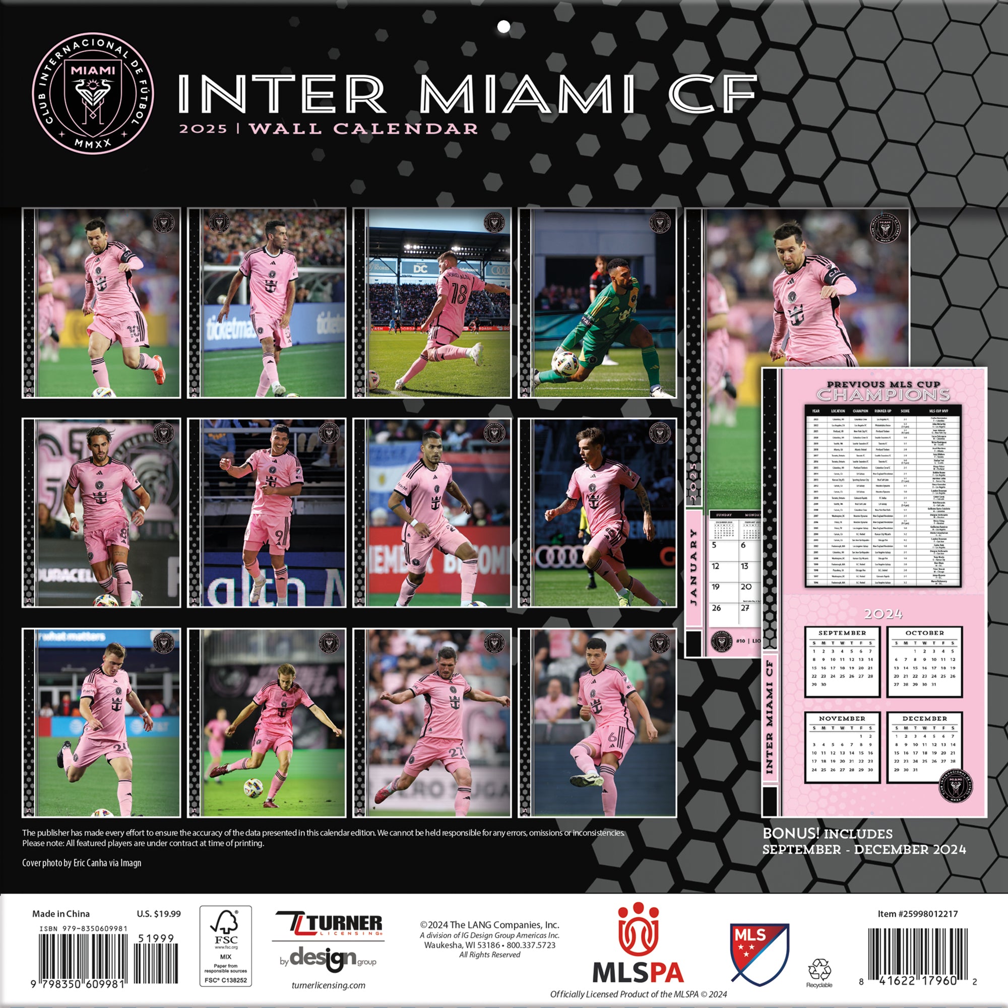 MLS Inter Miami Wall 2025 Calendar