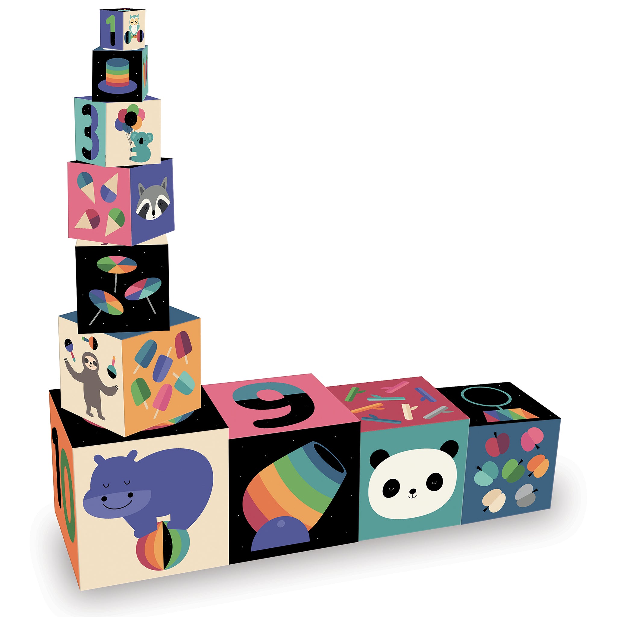 Rainbow Nesting and Stacking Cubes