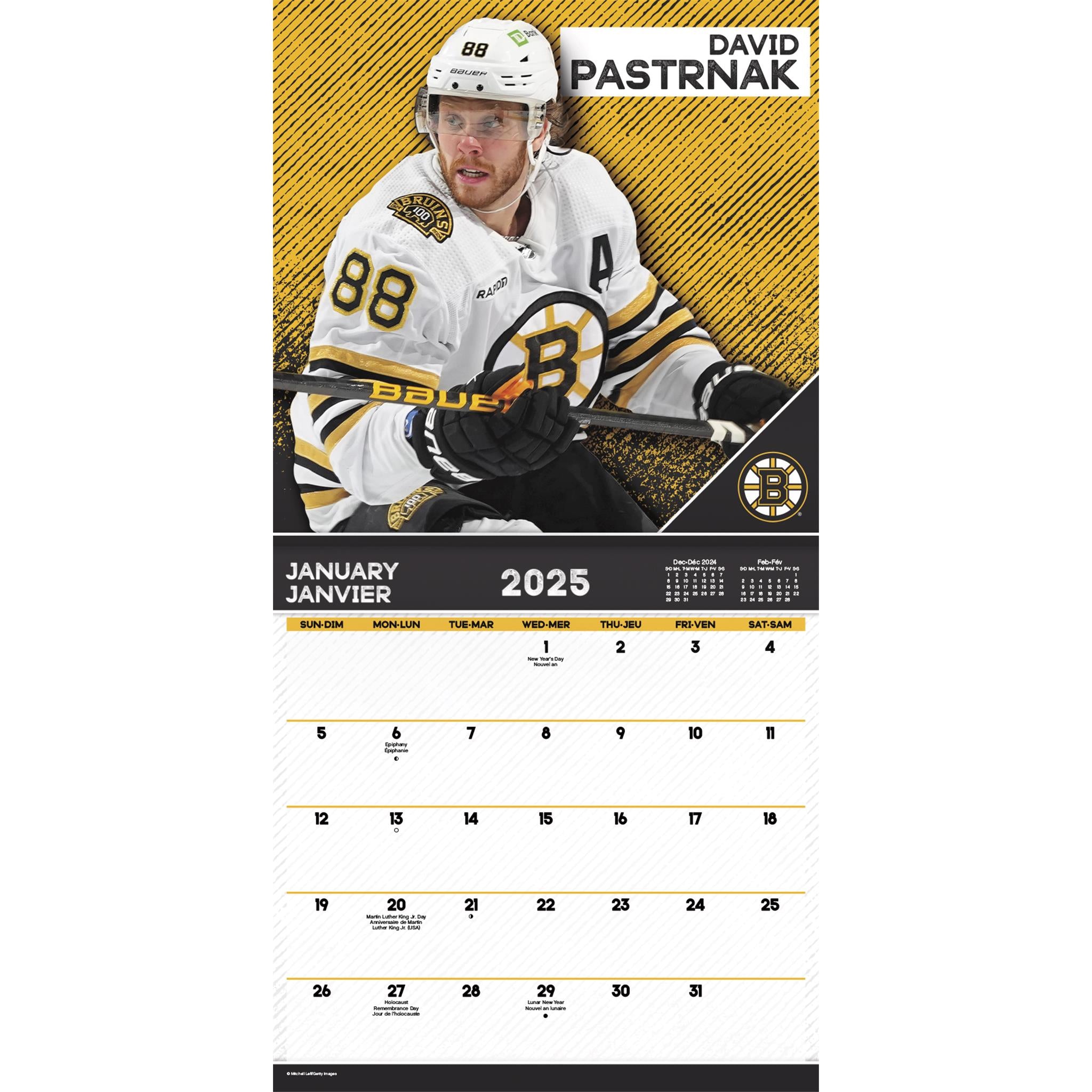 NHL Superstars Bilingual Mini 2025 Calendar