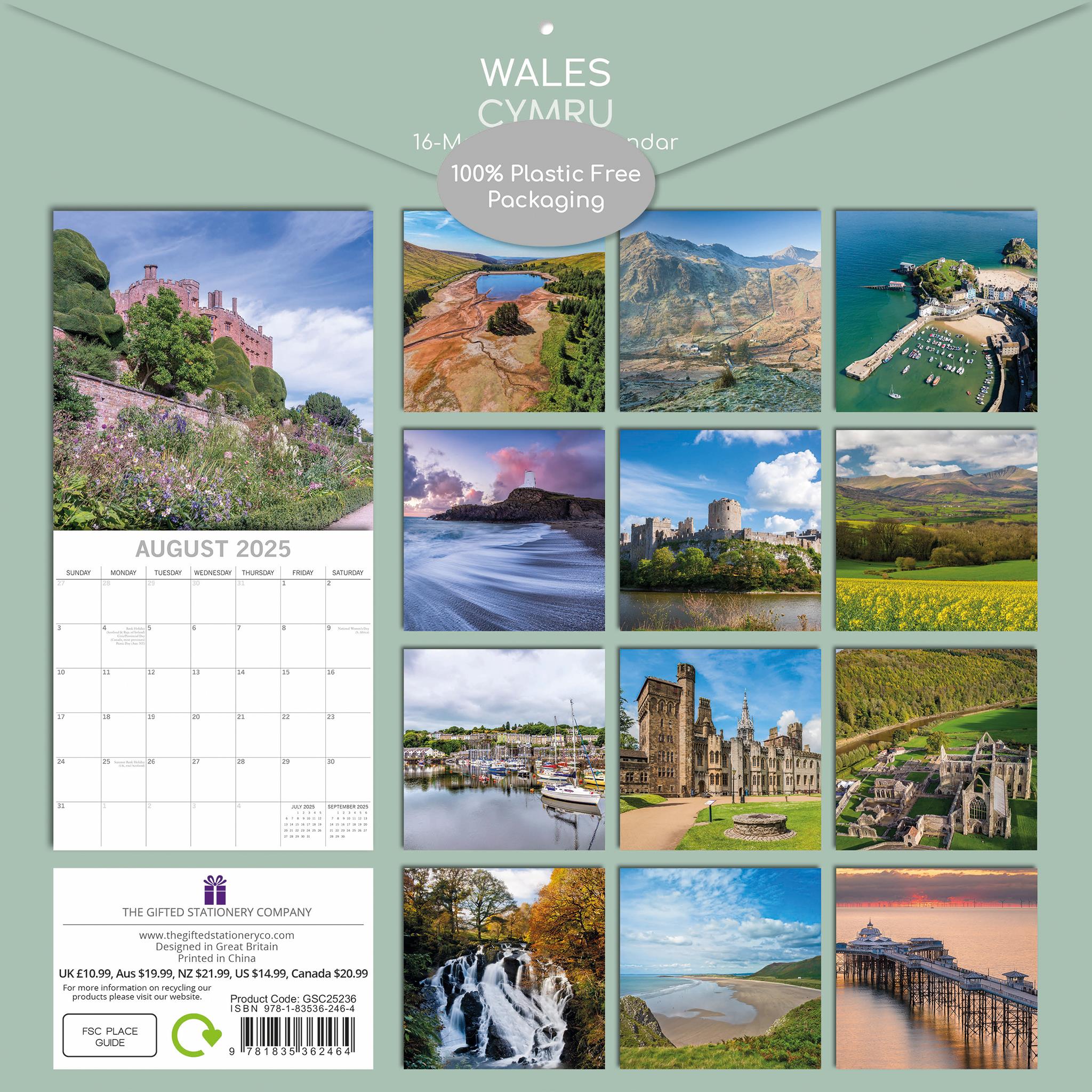 Wales Wall 2025 Calendar