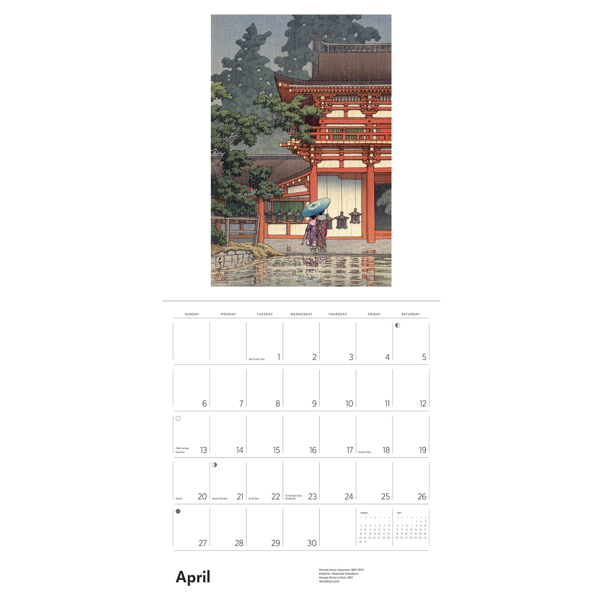 Kawase Hasui Wall 2025 Calendar