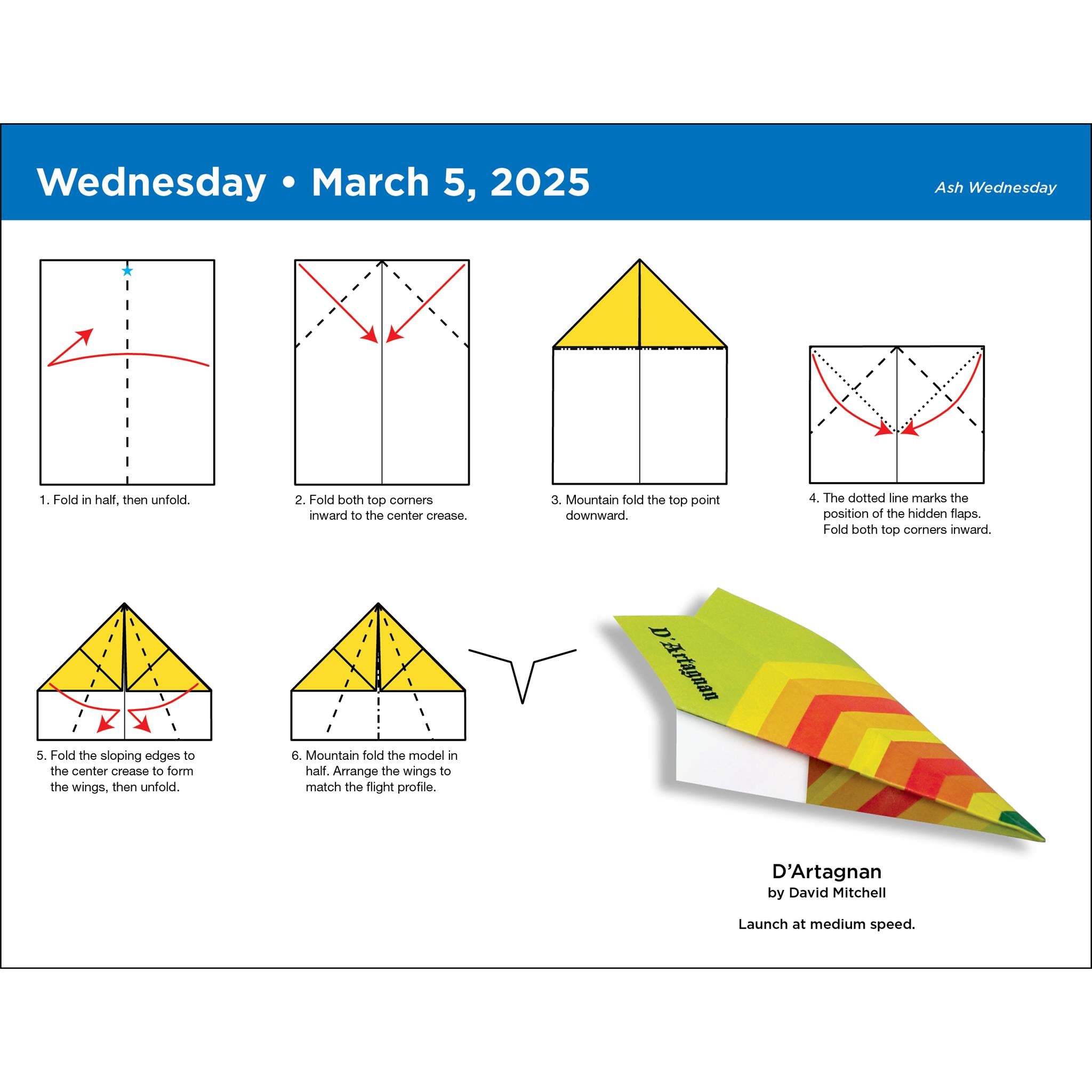 Paper Airplane Fold A Day Box 2025 Calendar